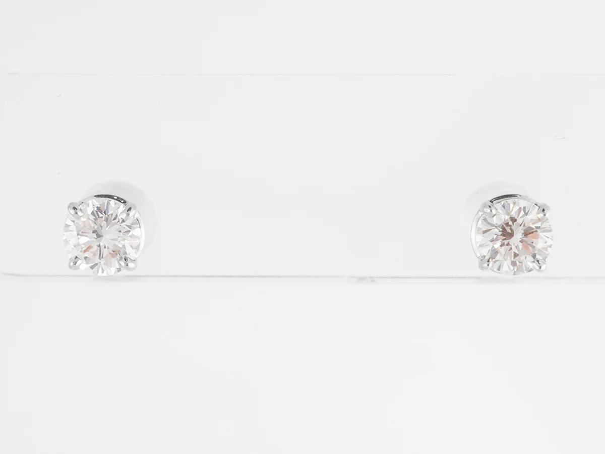 1.25 Simple Diamond Earring Studs in 14k White Gold