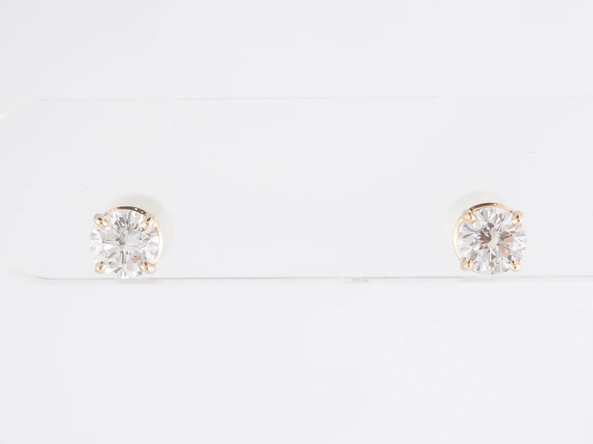 1.25 Simple Diamond Earring Studs in 14k Yellow Gold