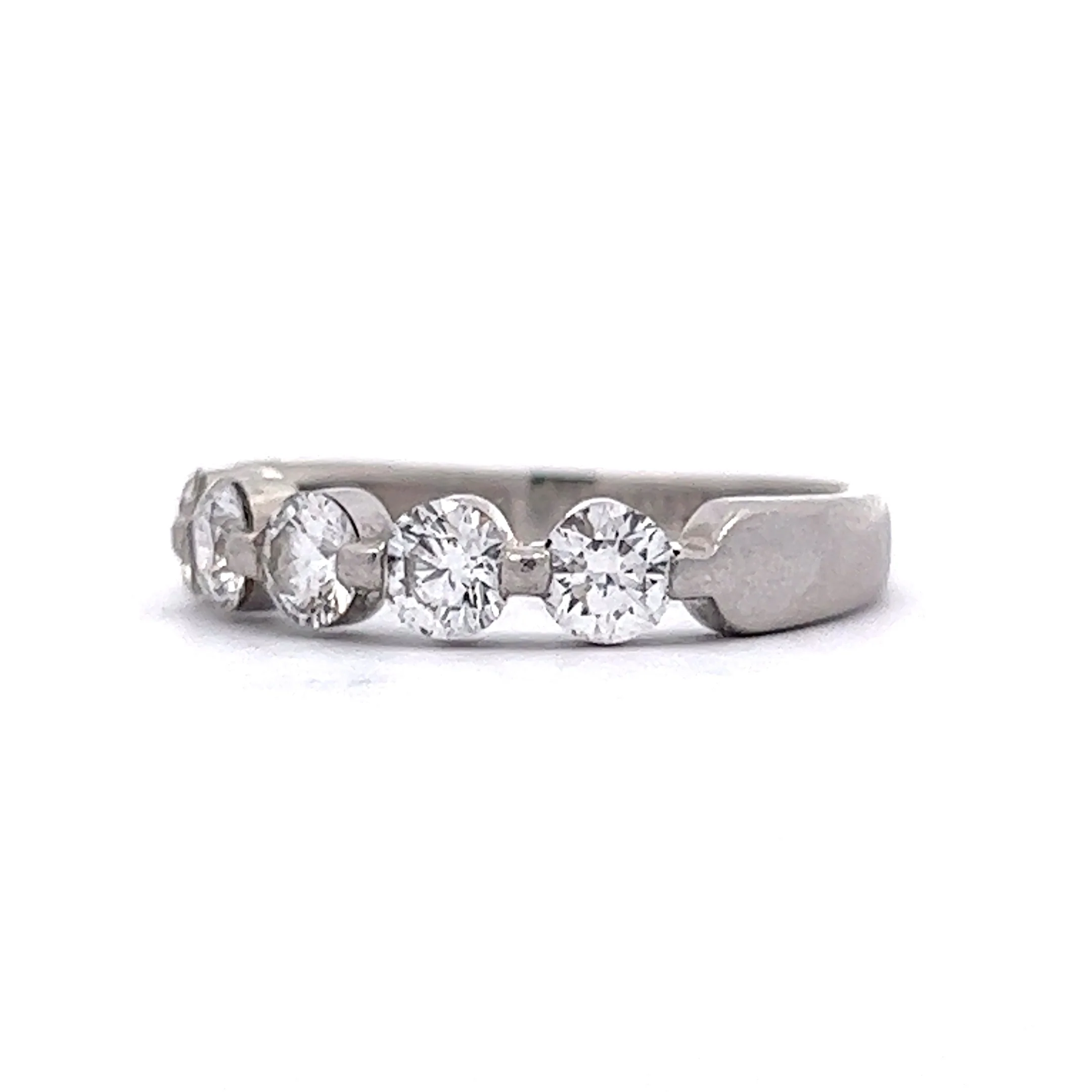 1.25 Diamond Five Stone Wedding Band in Platinum - Image 2