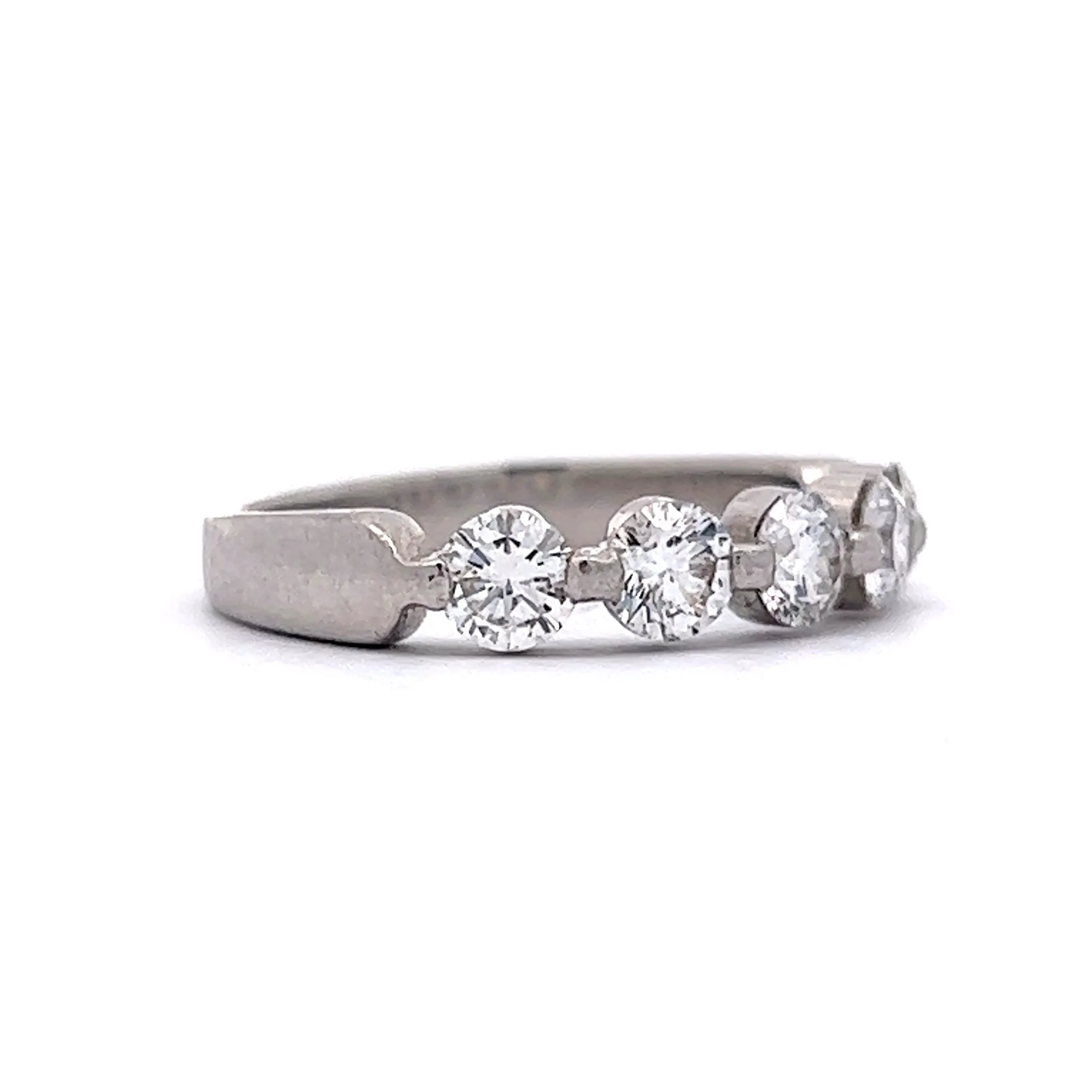 1.25 Diamond Five Stone Wedding Band in Platinum - Image 3