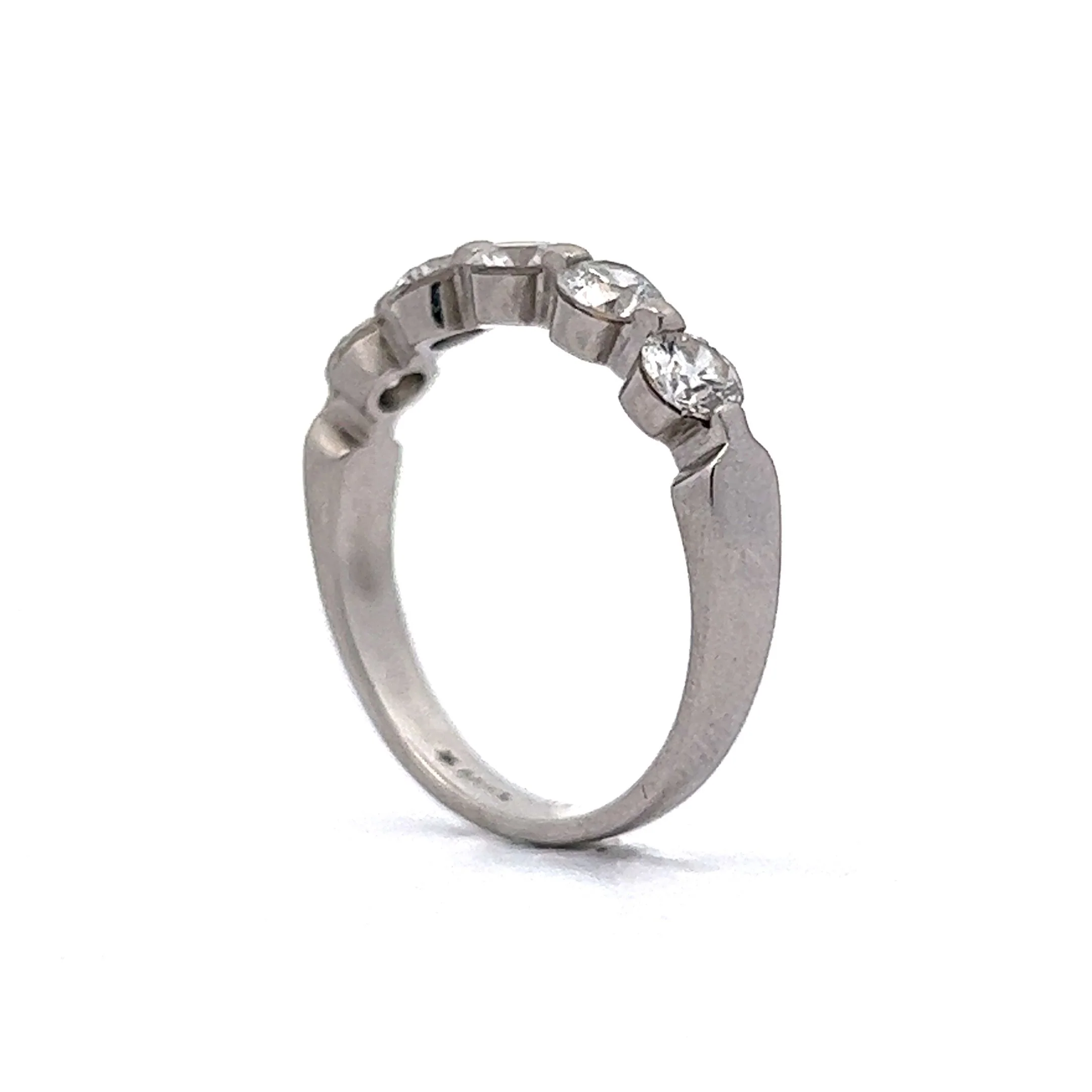 1.25 Diamond Five Stone Wedding Band in Platinum - Image 5