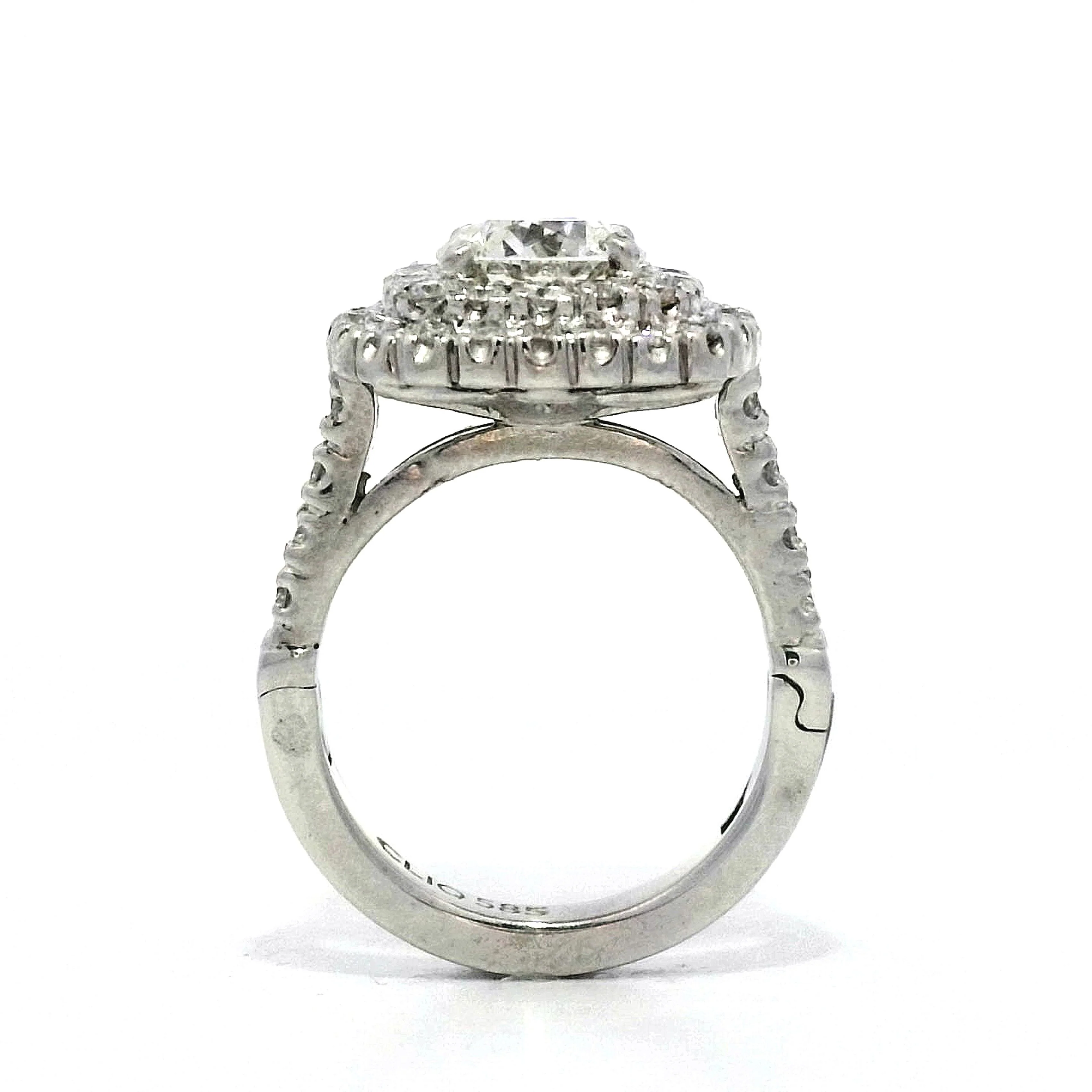 1.26 Diamond Halo Engagement Ring in 14k White Gold - Image 4