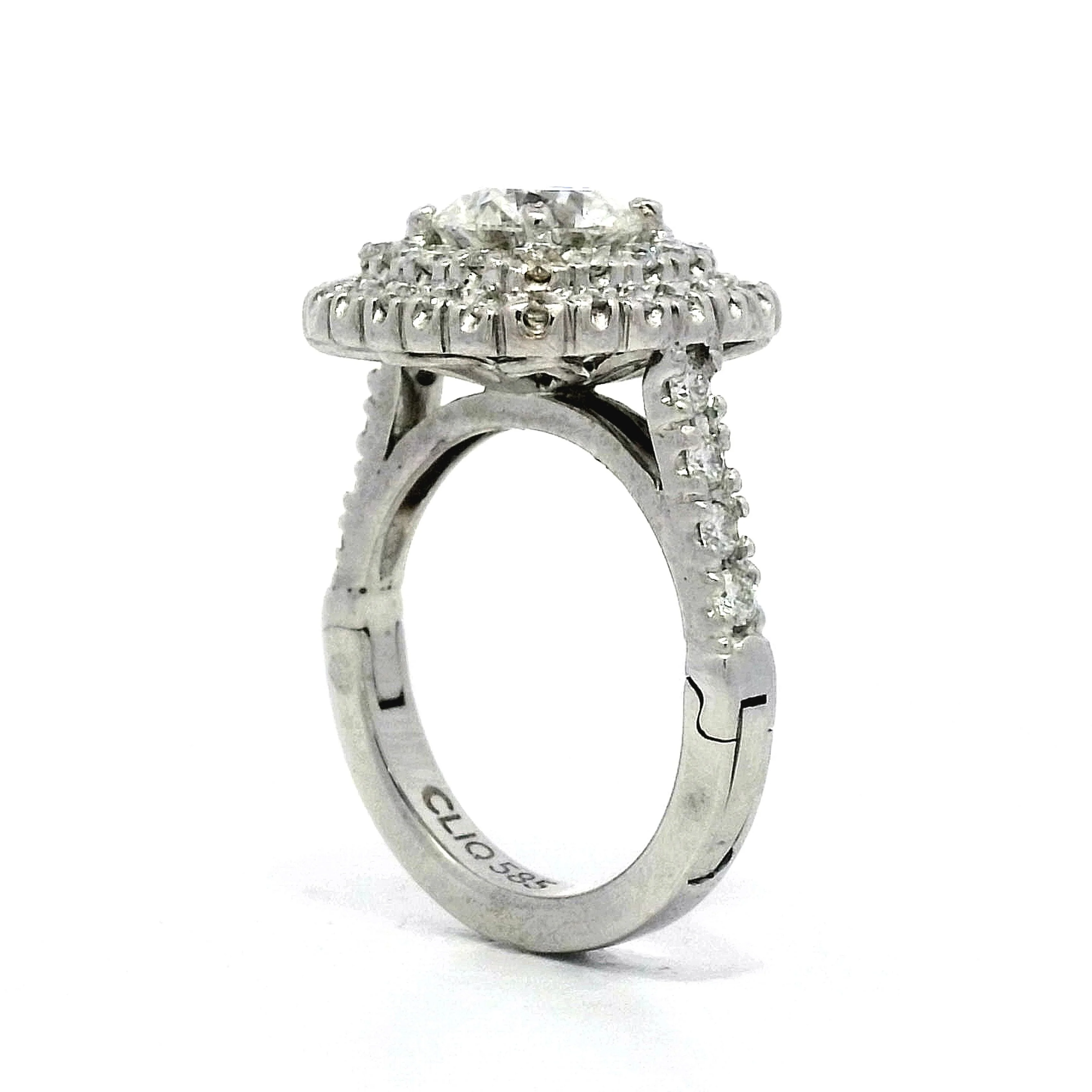 1.26 Diamond Halo Engagement Ring in 14k White Gold - Image 5