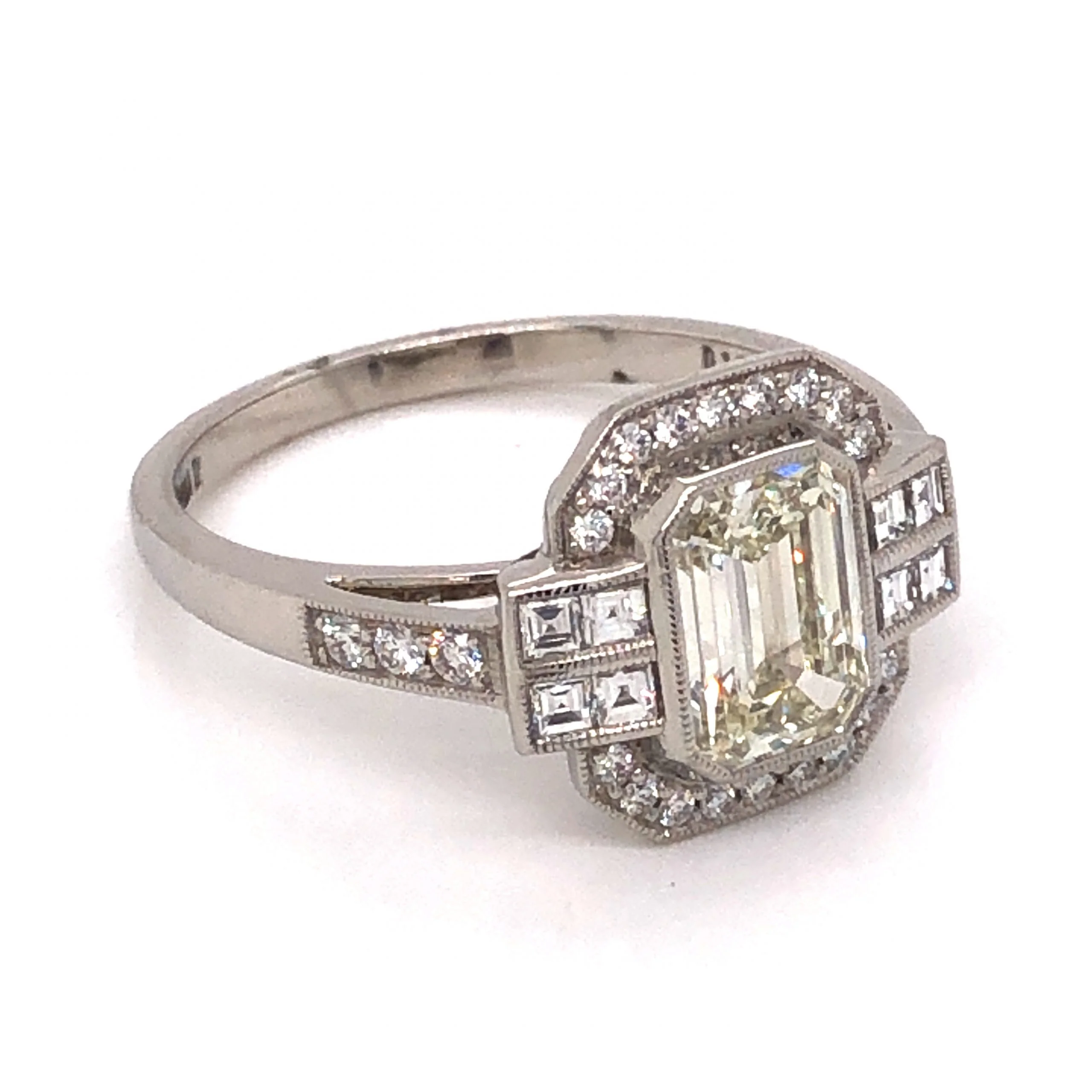1.26 Emerald Cut Diamond Engagement Ring in Platinum - Image 3