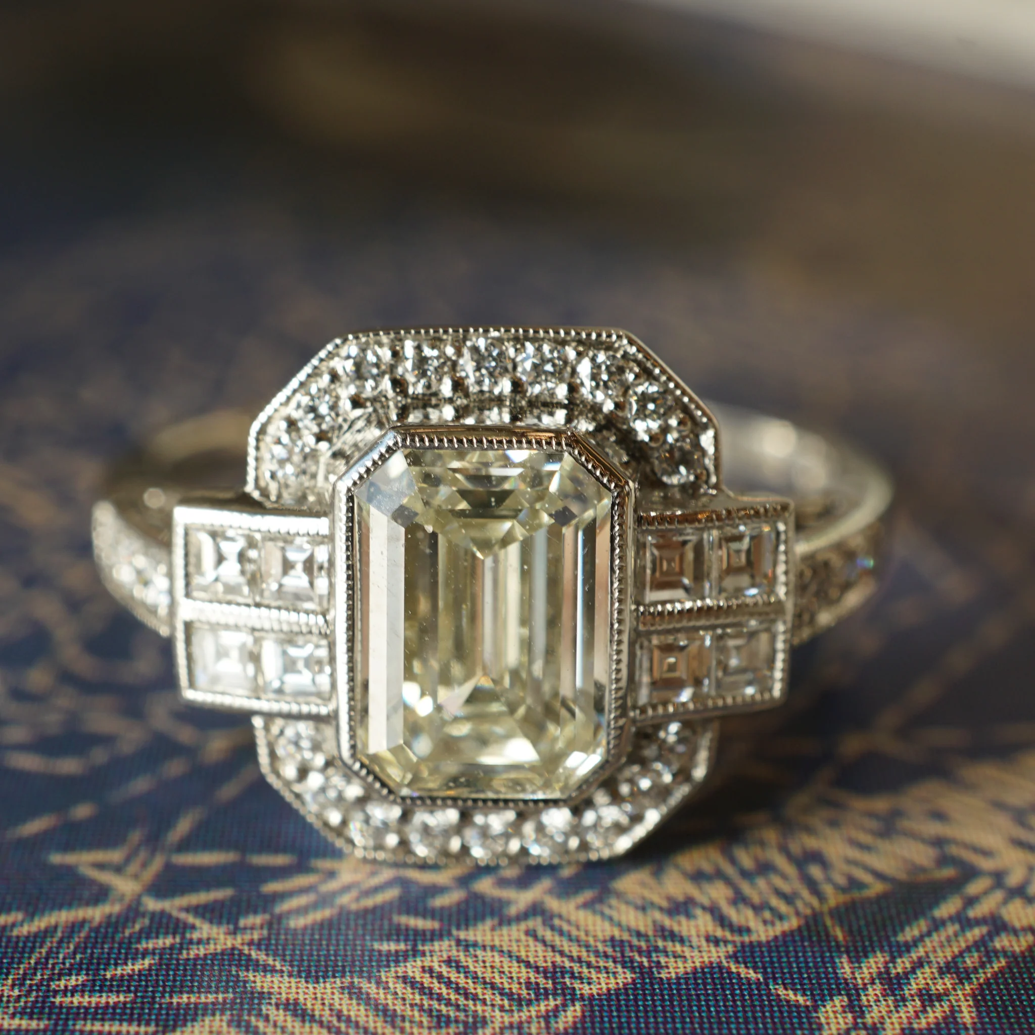 1.26 Emerald Cut Diamond Engagement Ring in Platinum - Image 6
