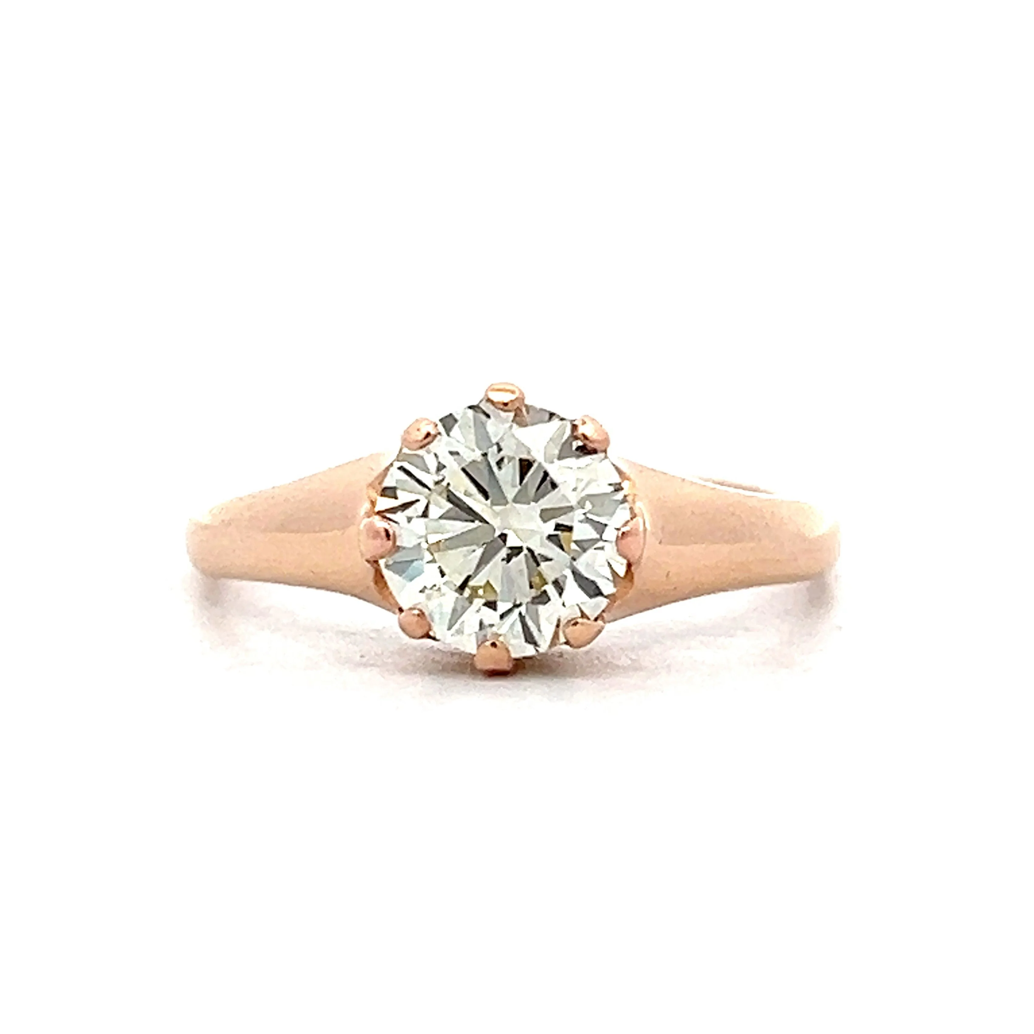 1.26 Old European Diamond Engagement Ring in Rose Gold