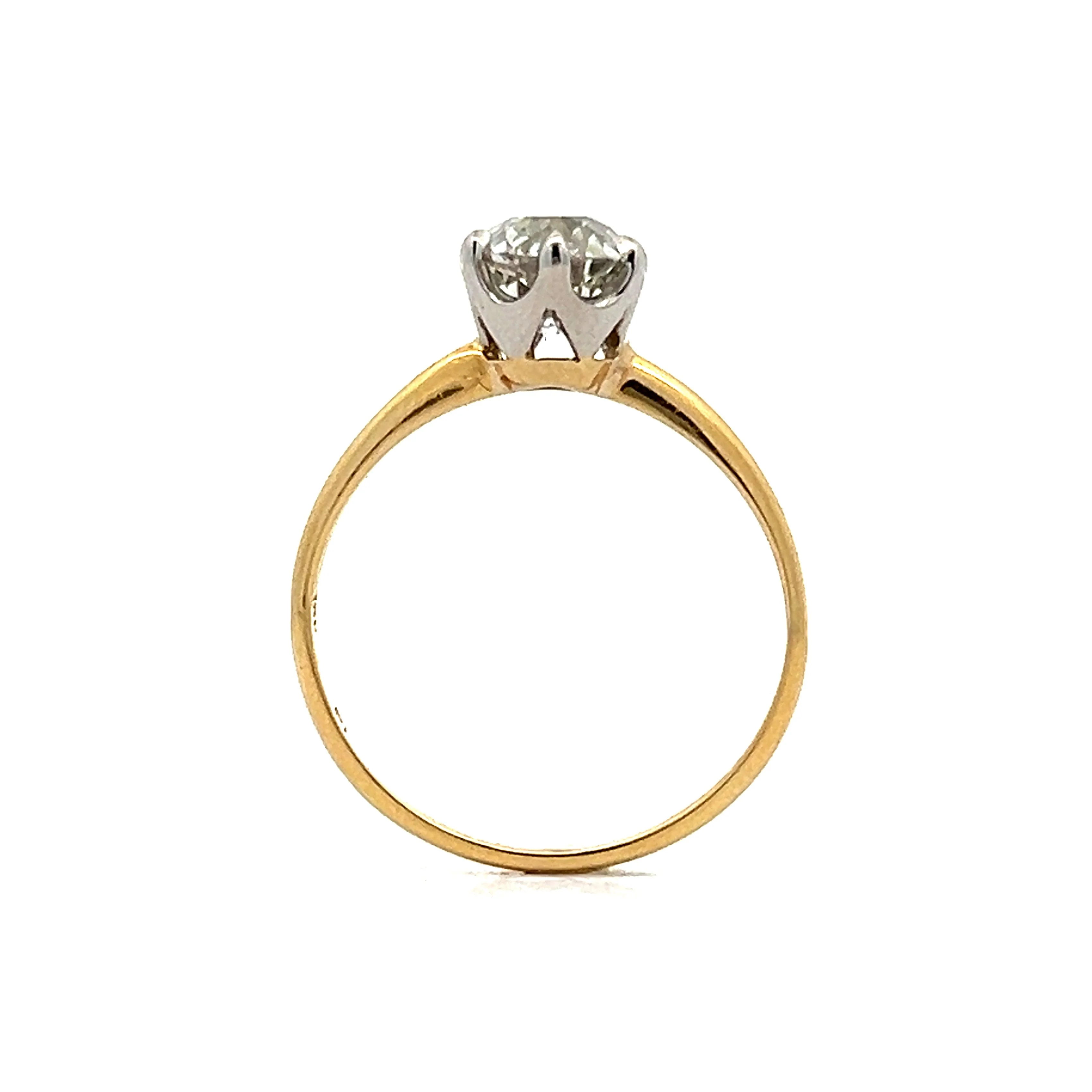 1.27 Antique Deco Solitaire Engagement Ring in Yellow Gold - Image 4