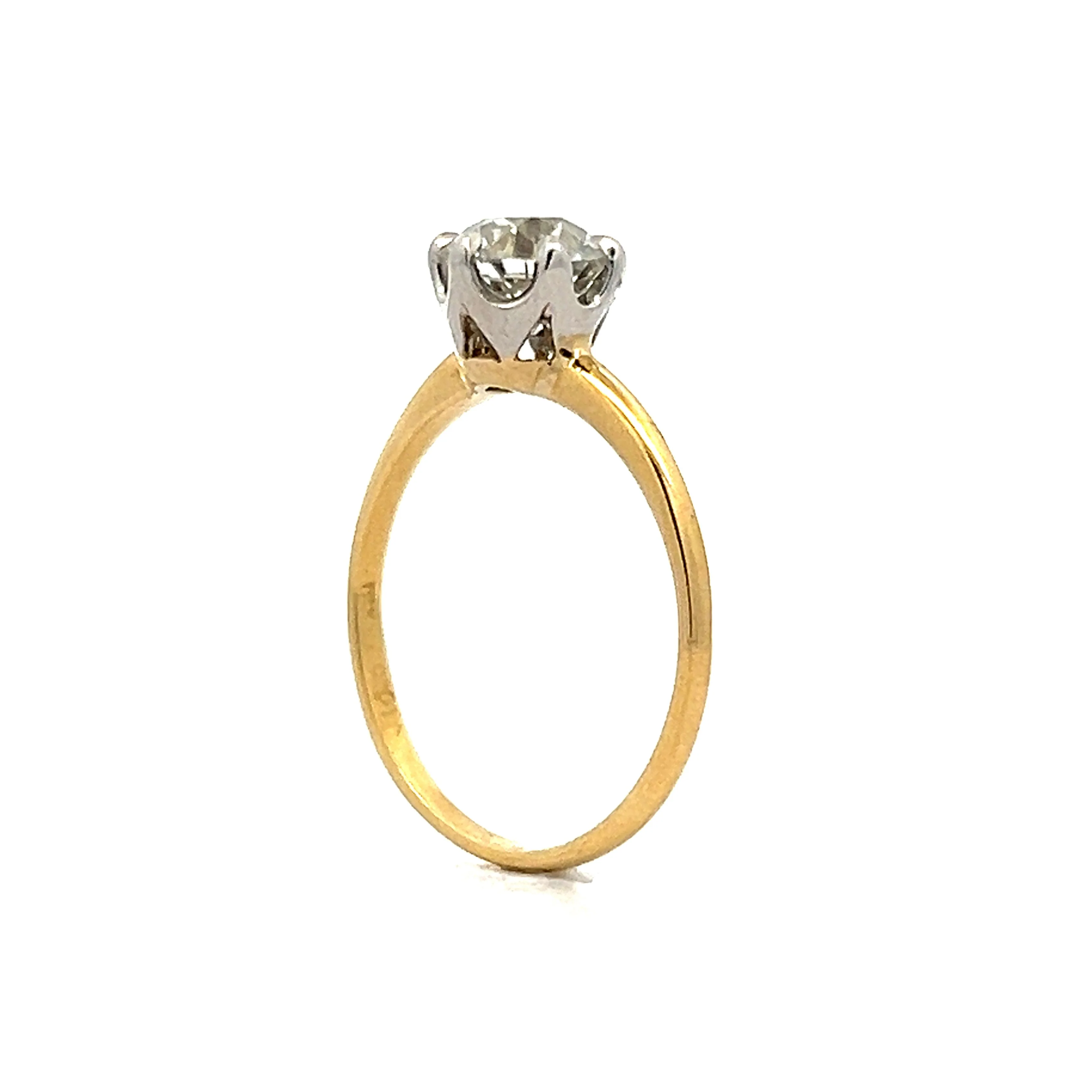 1.27 Antique Deco Solitaire Engagement Ring in Yellow Gold - Image 5