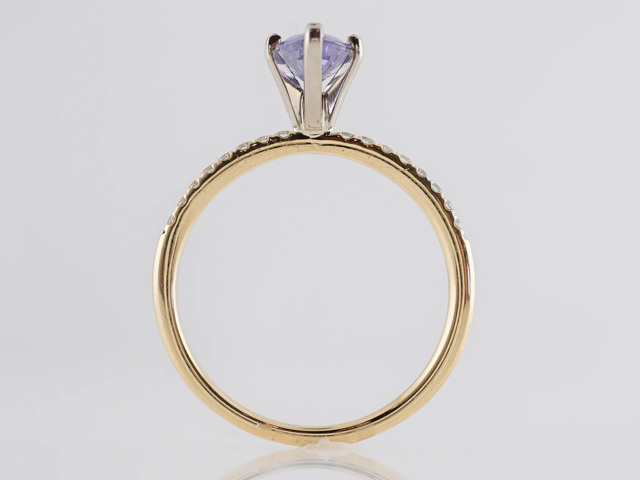 1.27 Marquise Cut Sapphire Engagement Ring in Yellow Gold - Image 4
