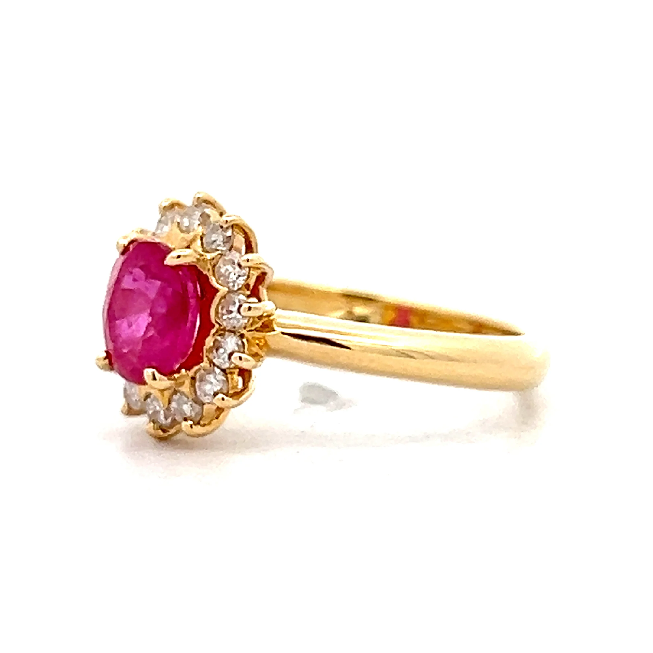 1.27 Ruby & Diamond Halo Engagement Ring in 18k - Image 2