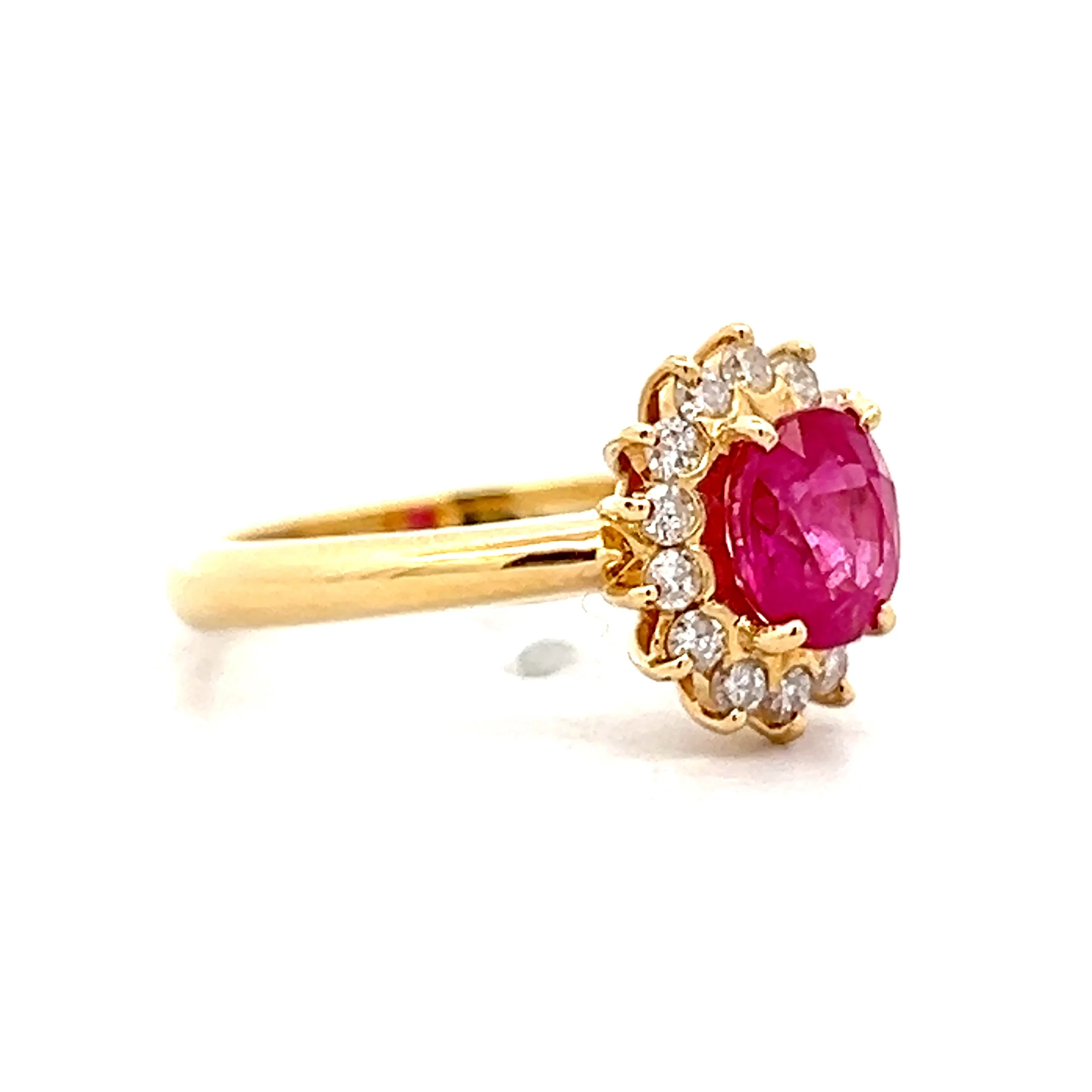 1.27 Ruby & Diamond Halo Engagement Ring in 18k - Image 3