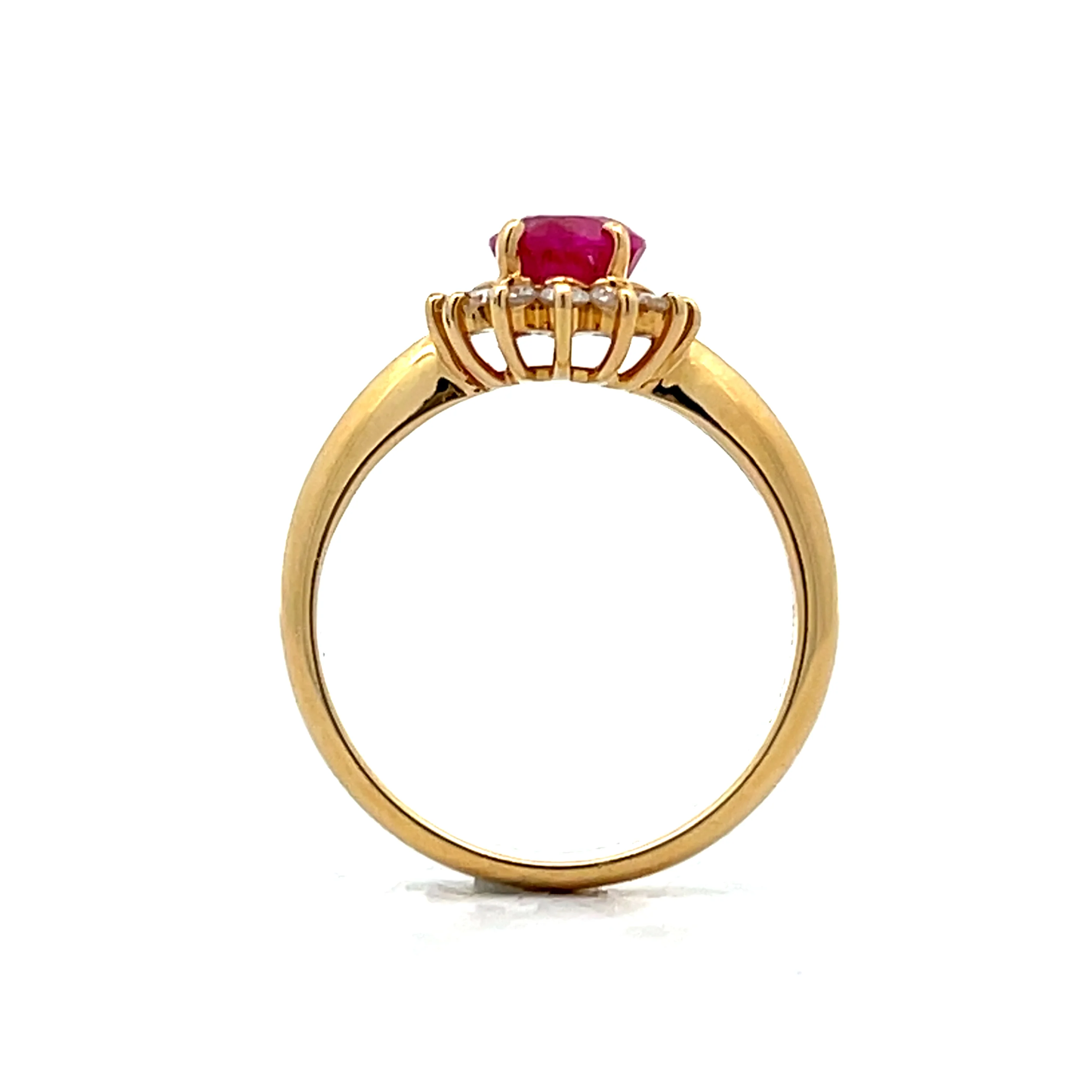 1.27 Ruby & Diamond Halo Engagement Ring in 18k - Image 4