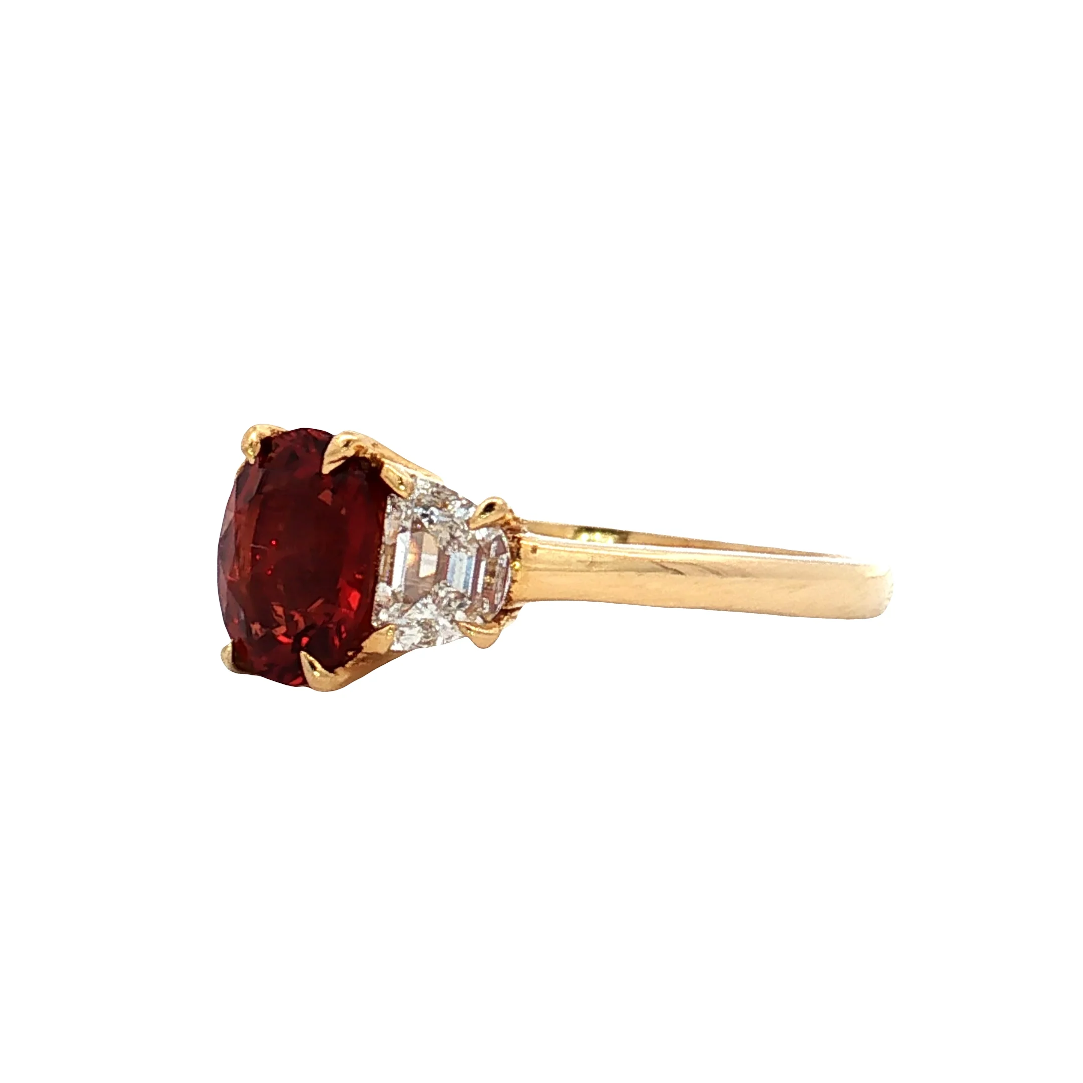 1.27 Spinel Three Stone Engagement Ring in 18k - Image 2