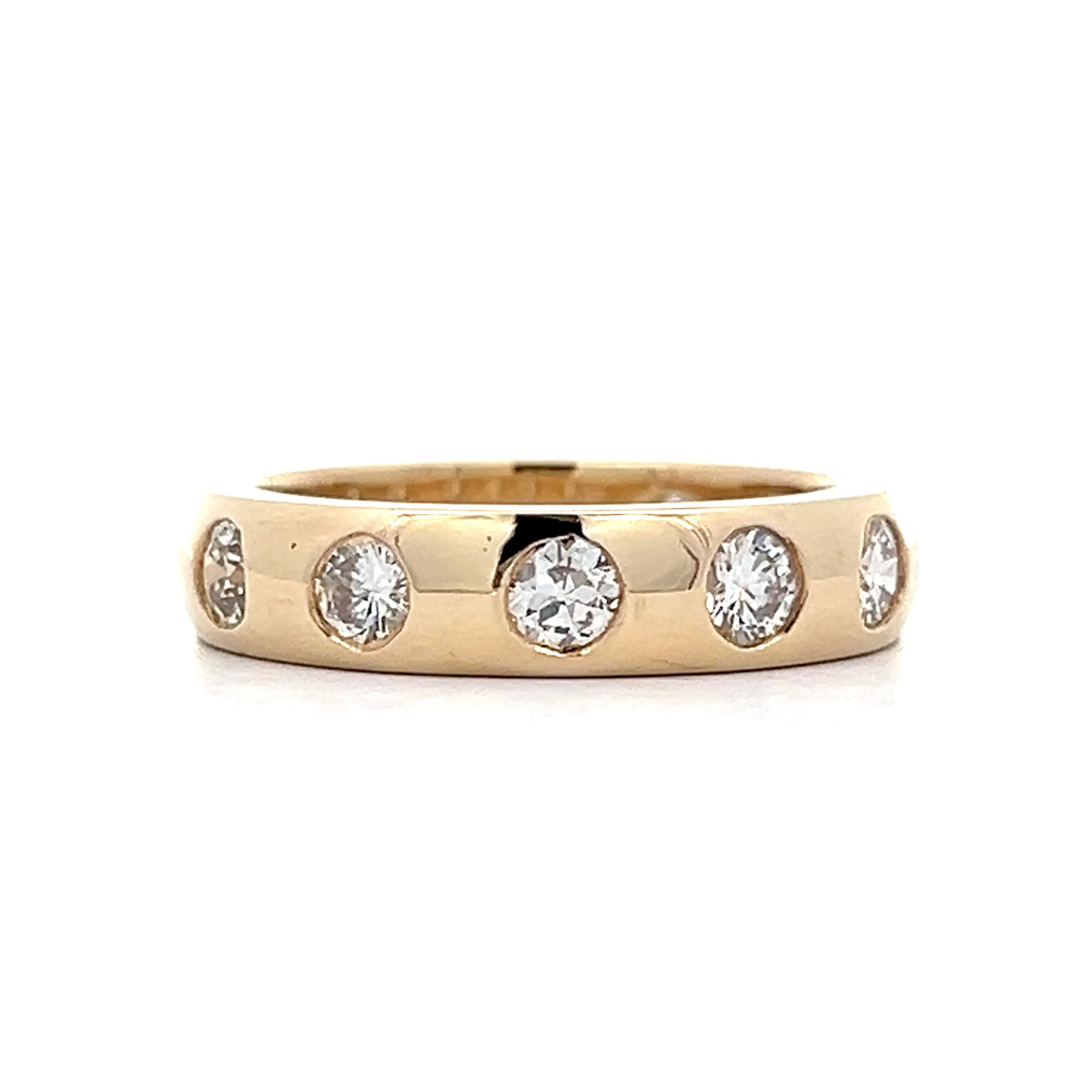 1.28 Diamond Flush Stacking Wedding Band in Yellow Gold - Image 2