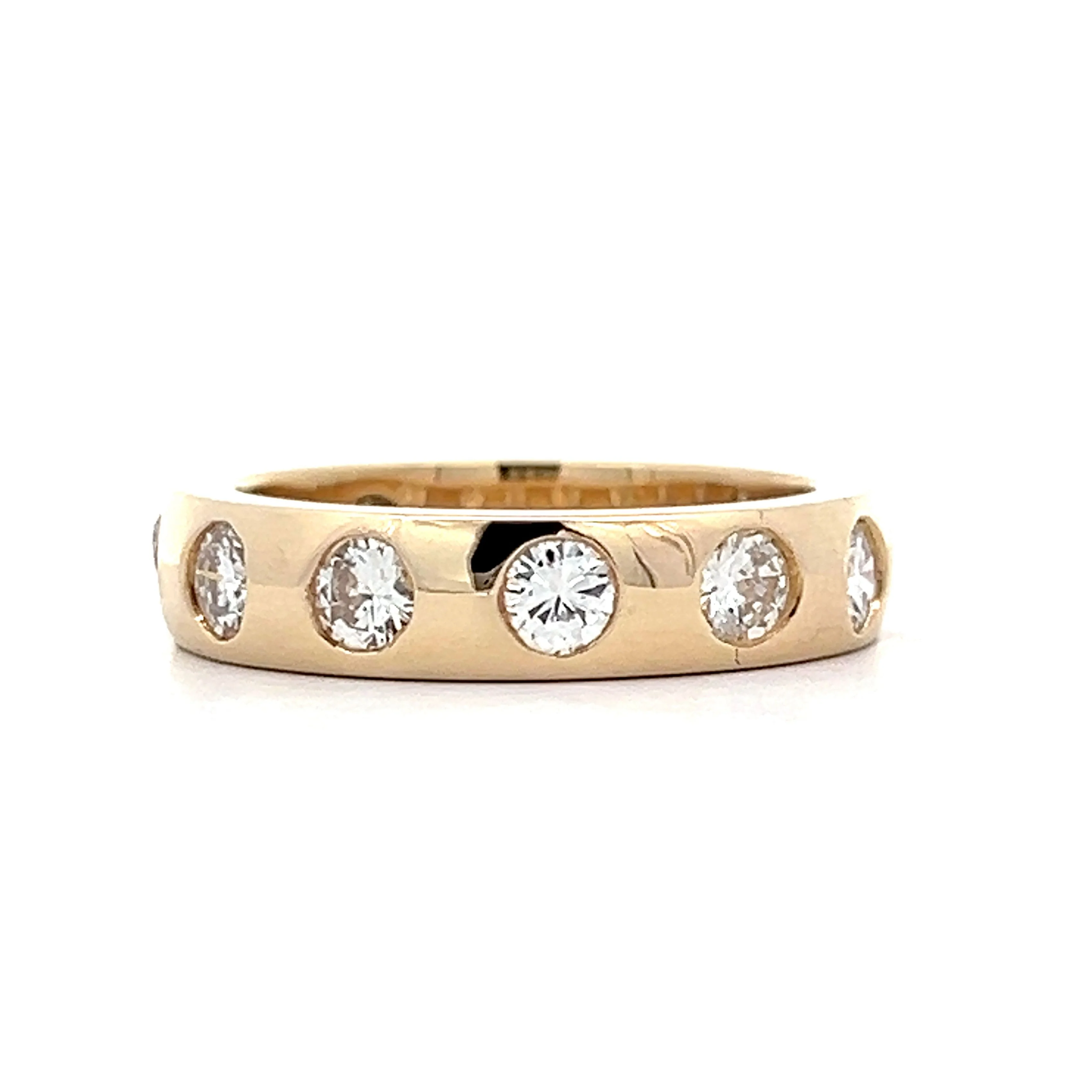 1.28 Diamond Flush Stacking Wedding Band in Yellow Gold - Image 3
