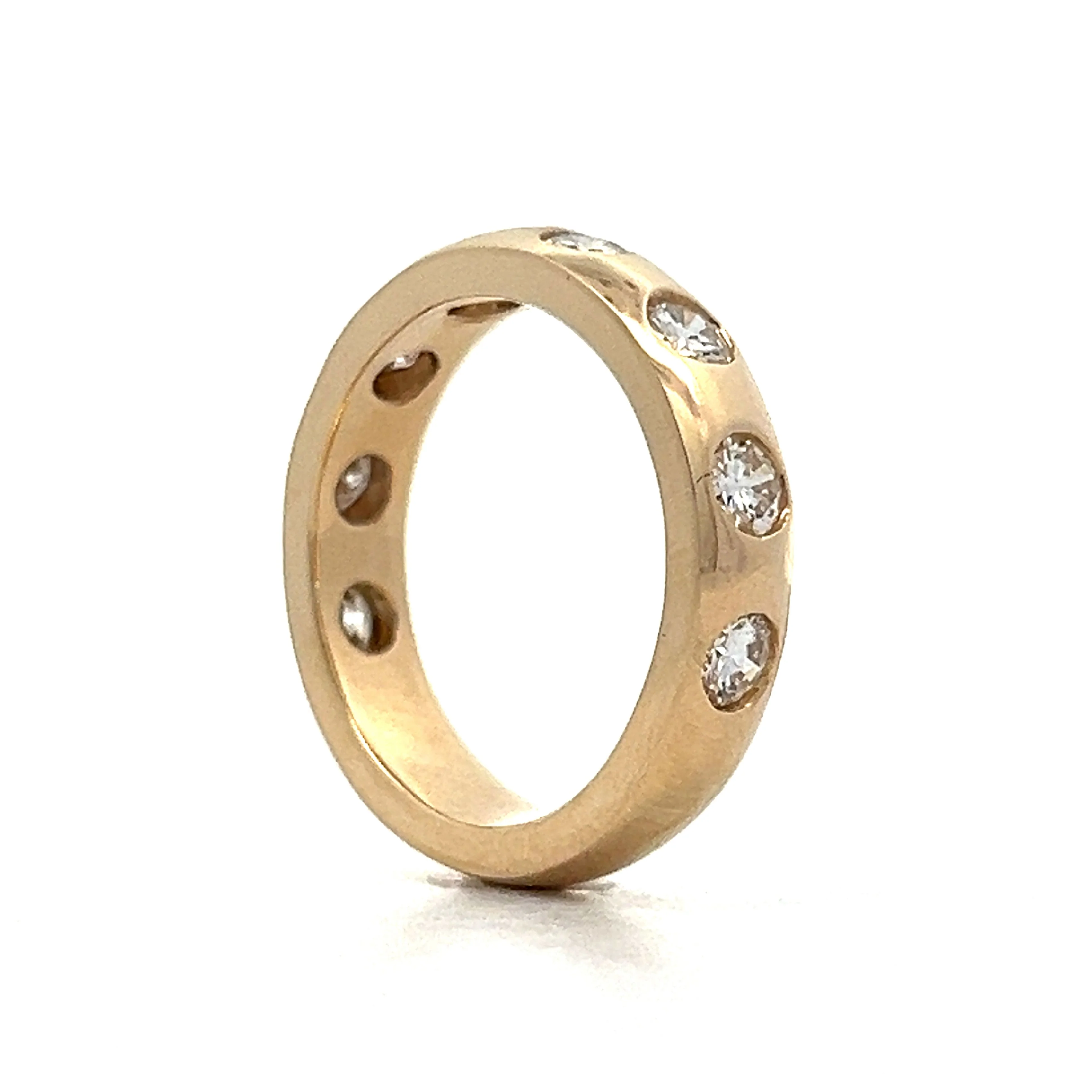 1.28 Diamond Flush Stacking Wedding Band in Yellow Gold - Image 5