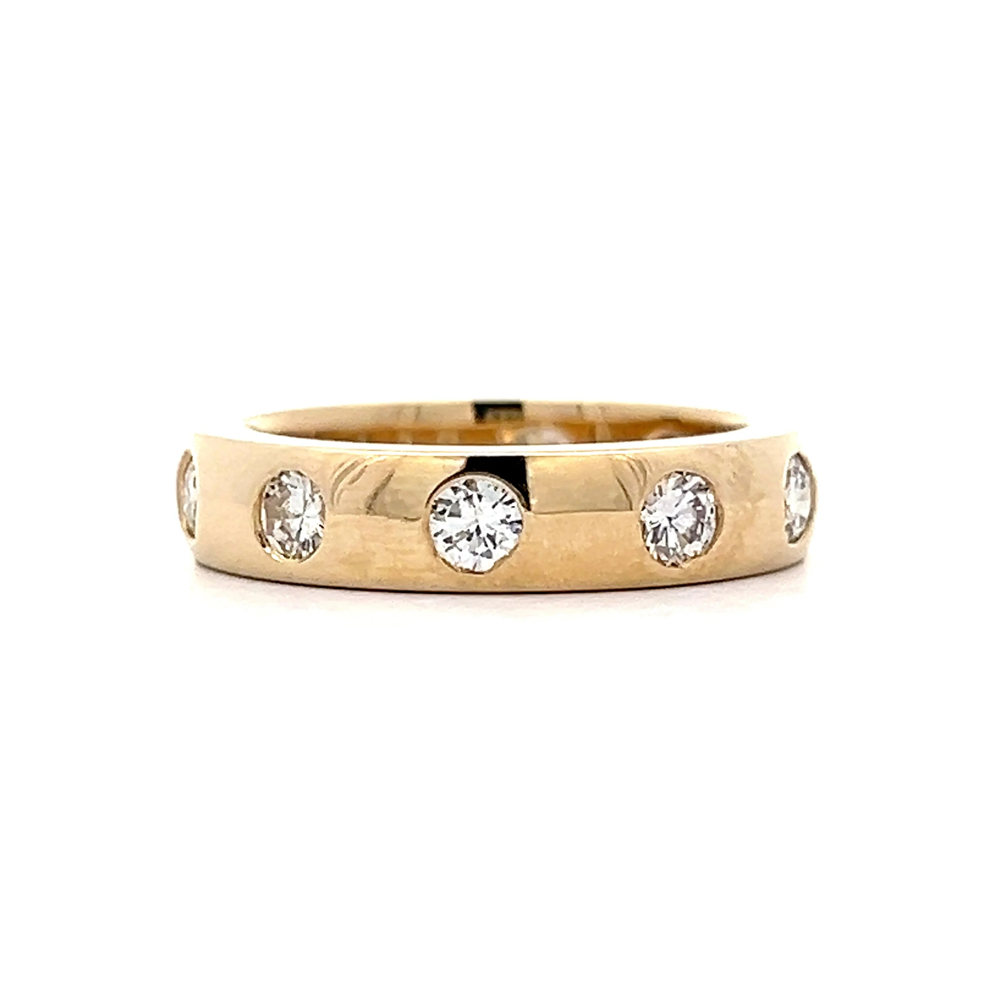 1.28 Flush Set Diamond Eternity Band in 14k Yellow Gold - Image 2