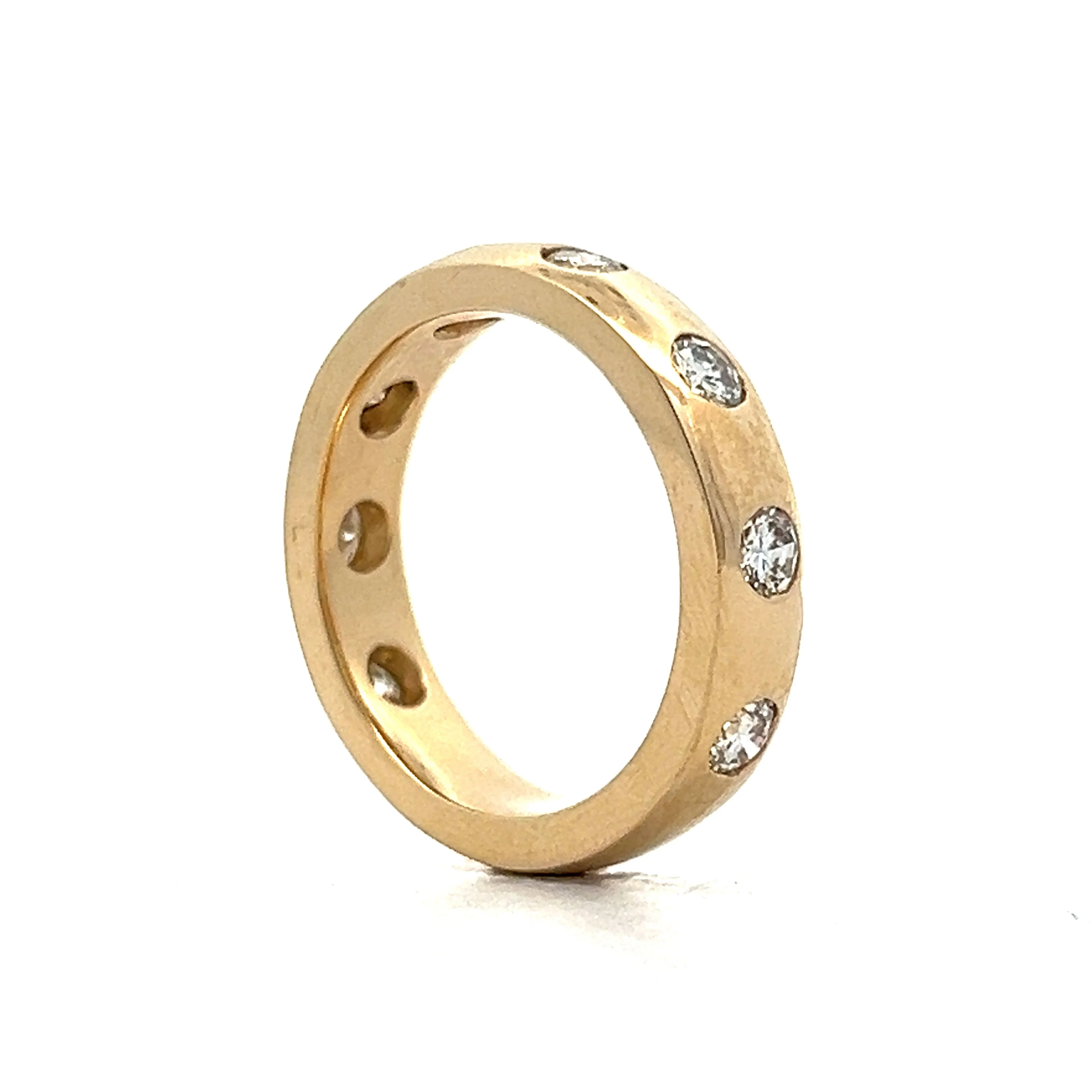 1.28 Flush Set Diamond Eternity Band in 14k Yellow Gold - Image 5