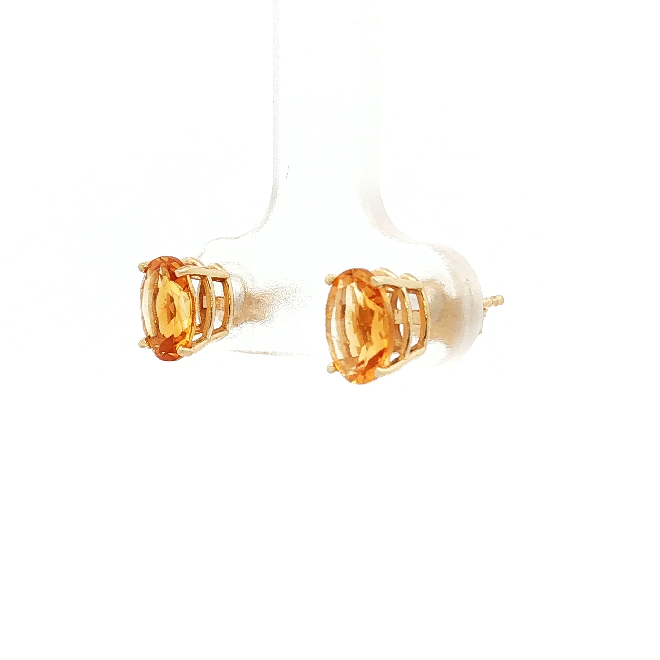 1.28 Oval Citrine Stud Earrings in 14k Yellow Gold - Image 2
