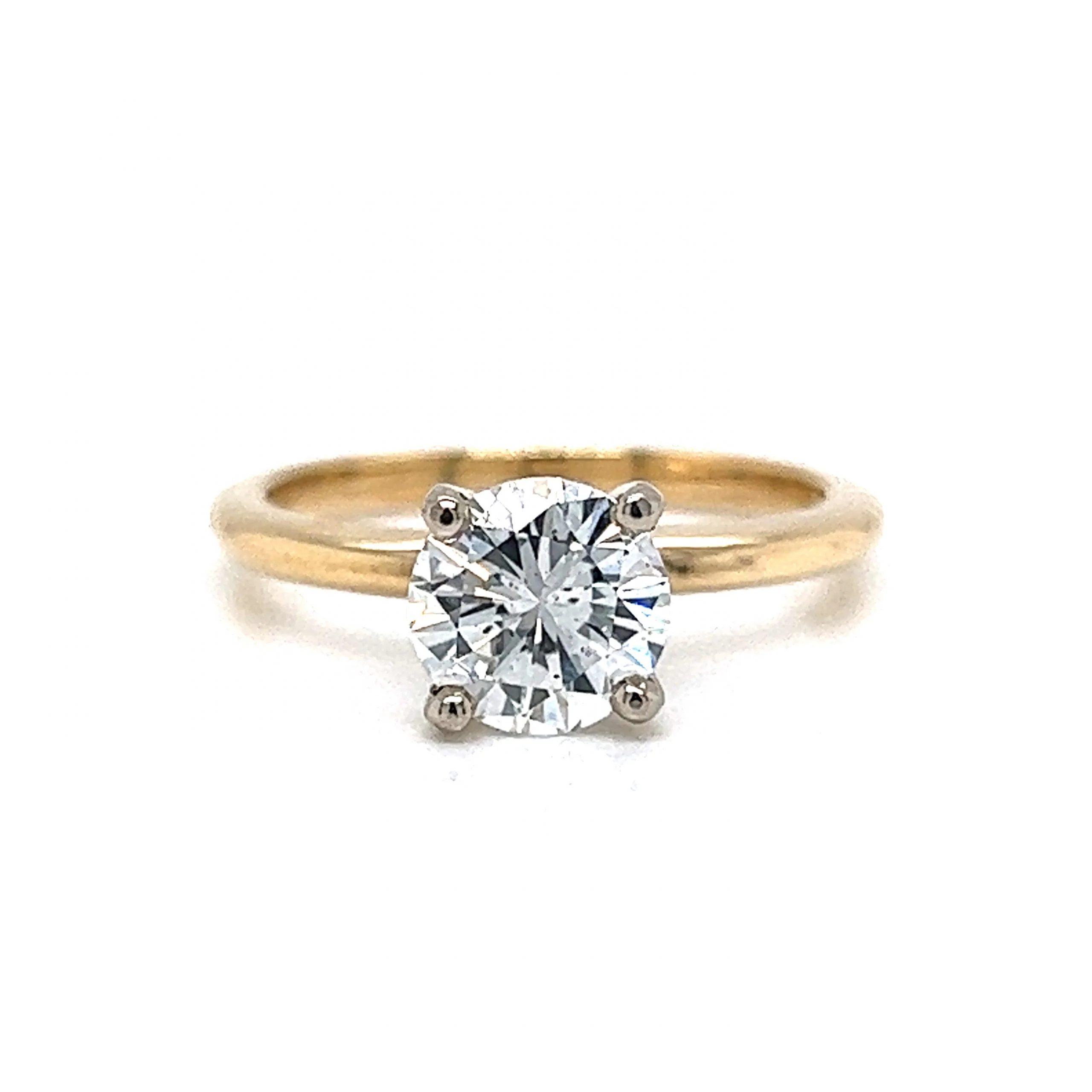 1.28 Round Brilliant Cut Diamond Engagement Ring in 14k Gold