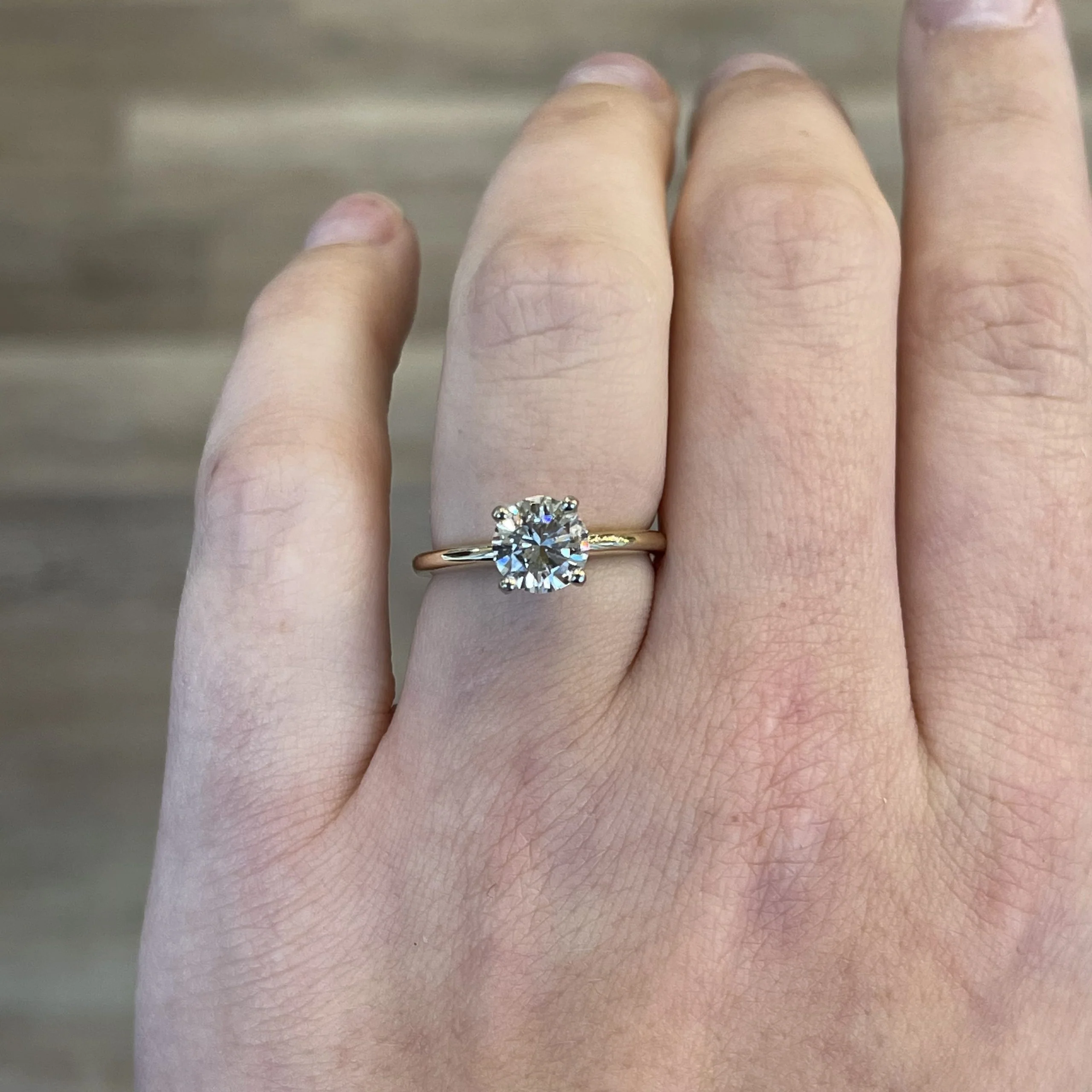 1.28 Round Brilliant Cut Diamond Engagement Ring in 14k Gold - Image 6