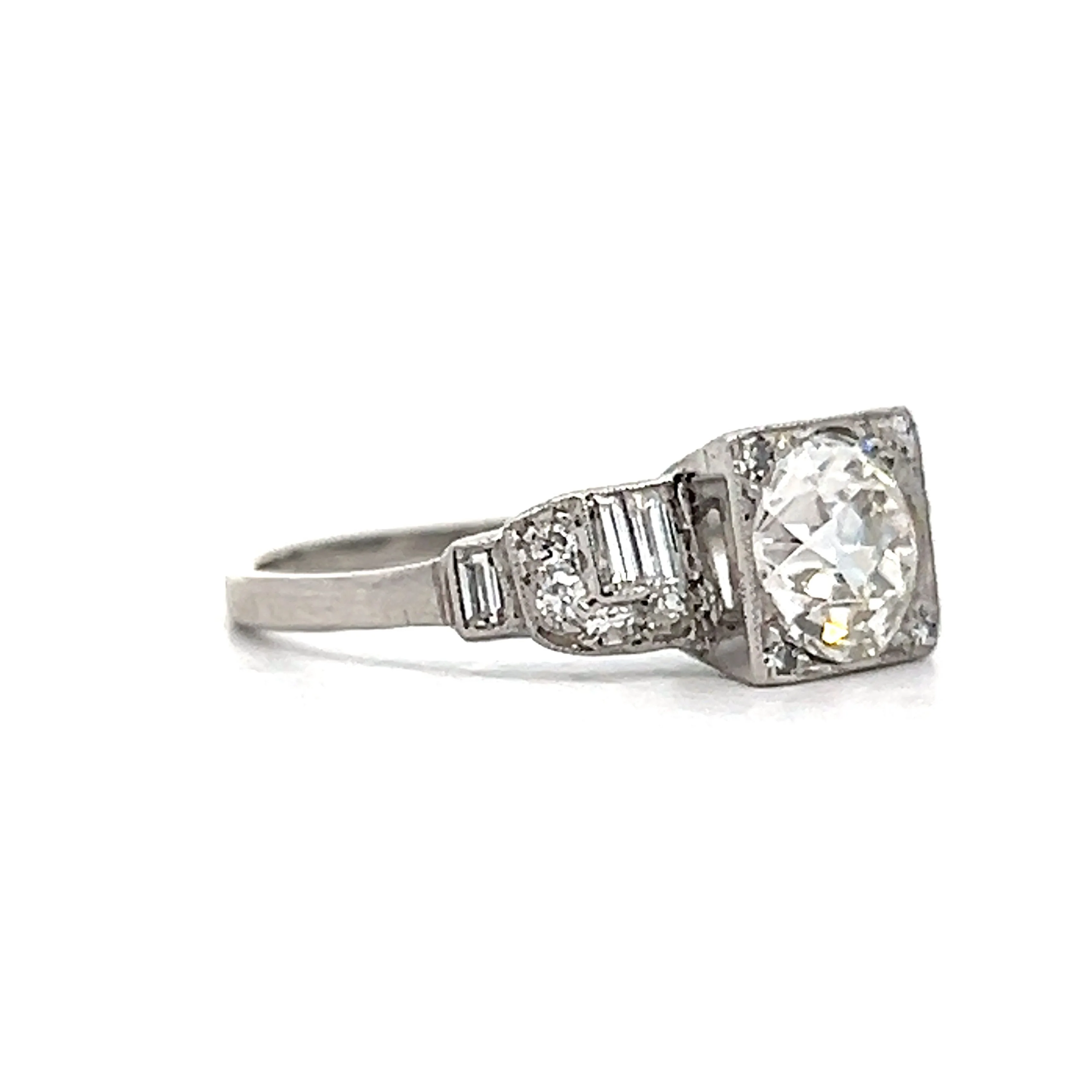 1.28 Vintage Old European Diamond Engagement Ring - Image 3
