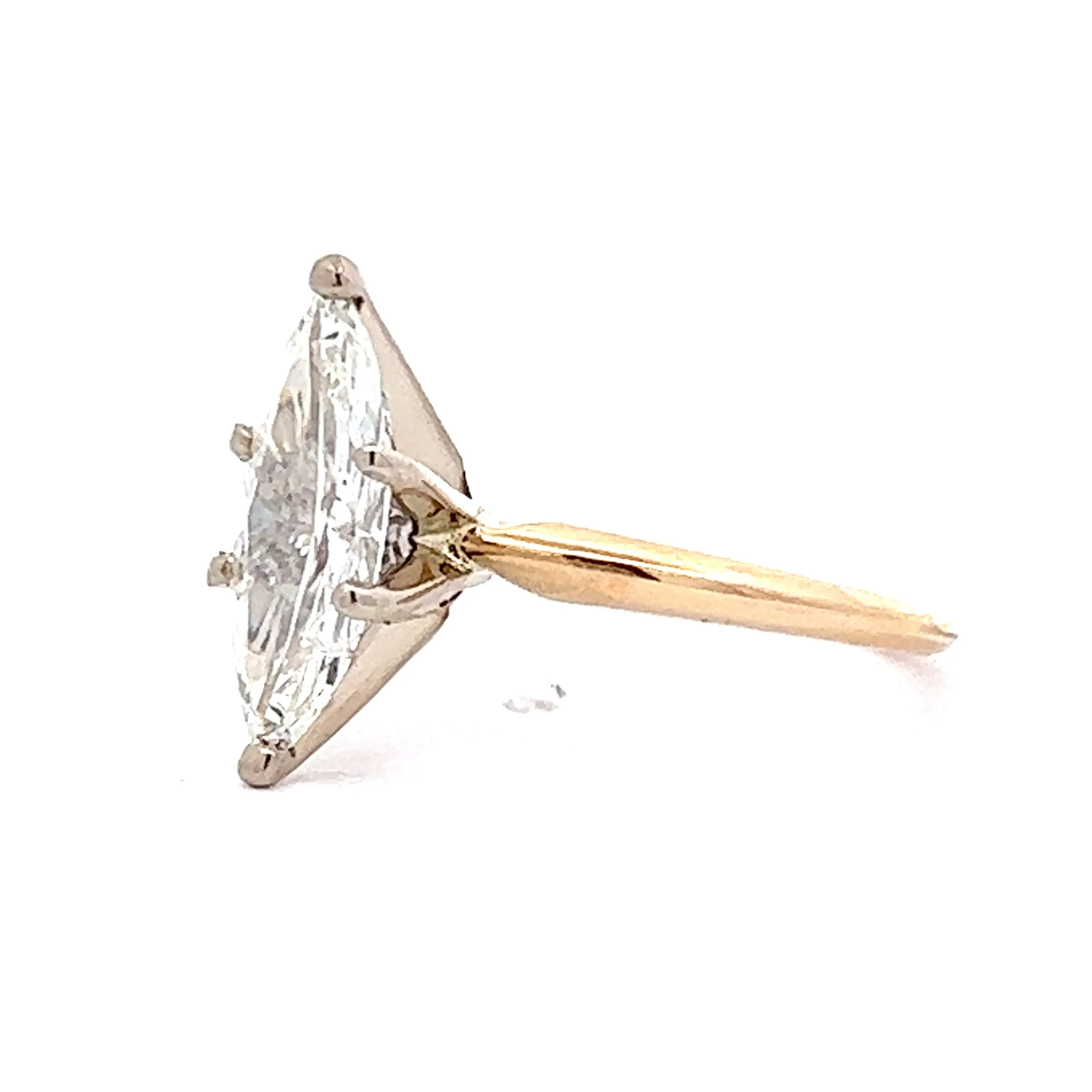 1.28 Marquise Cut Solitaire Diamond Engagement Ring in 14K - Image 2