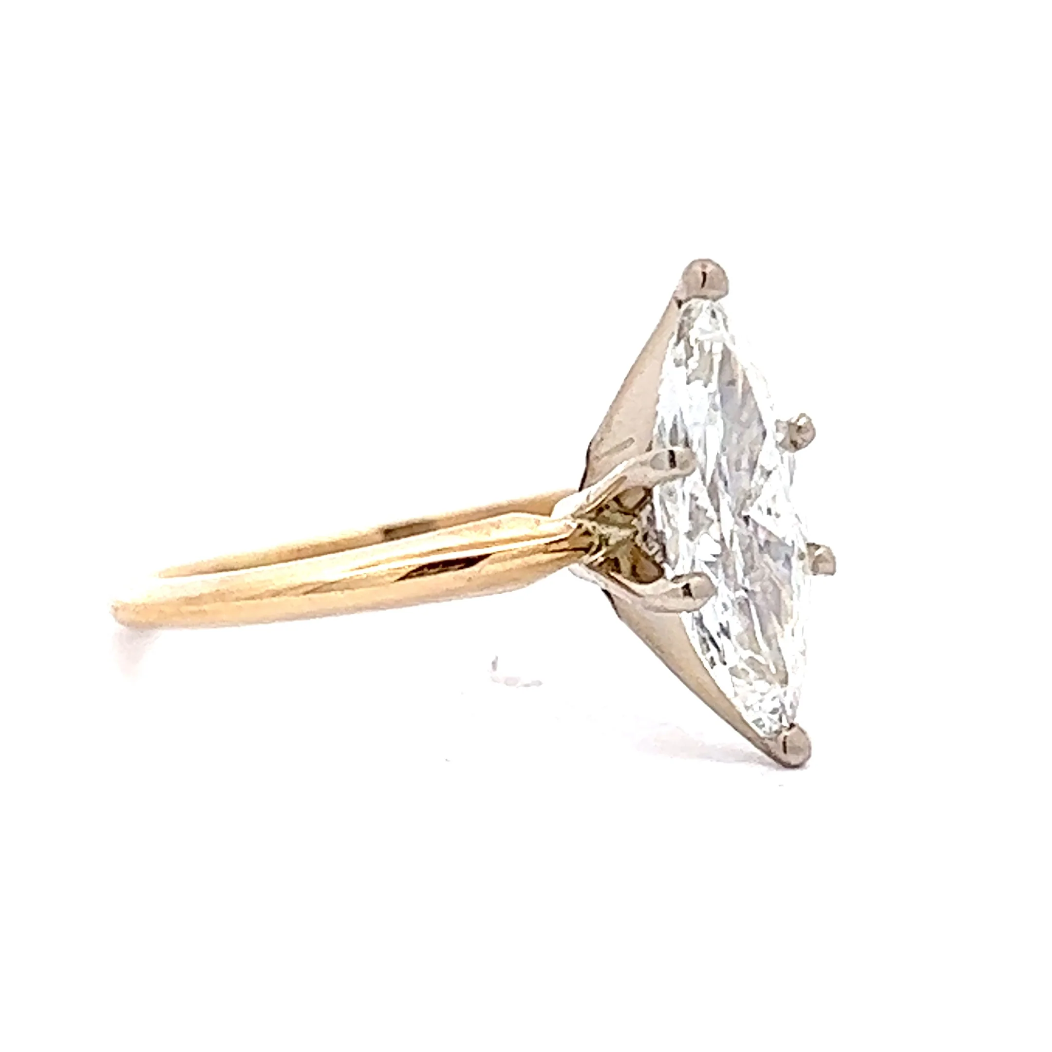 1.28 Marquise Cut Solitaire Diamond Engagement Ring in 14K - Image 3