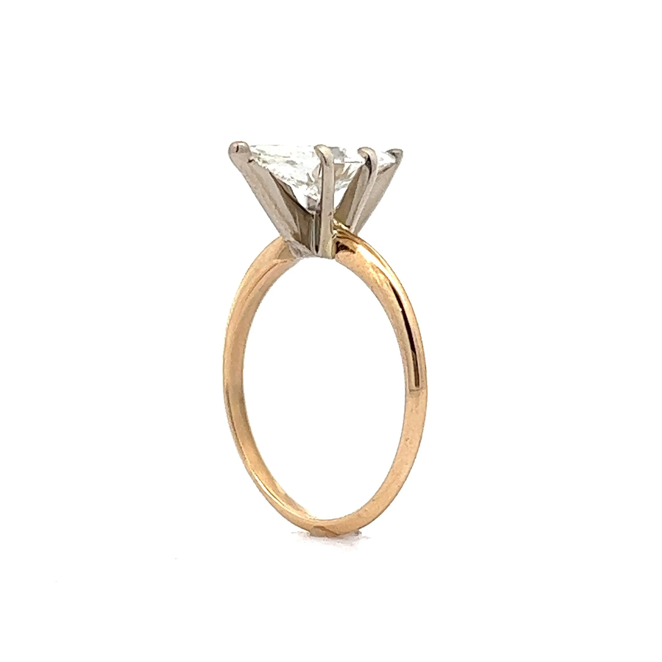 1.28 Marquise Cut Solitaire Diamond Engagement Ring in 14K - Image 5