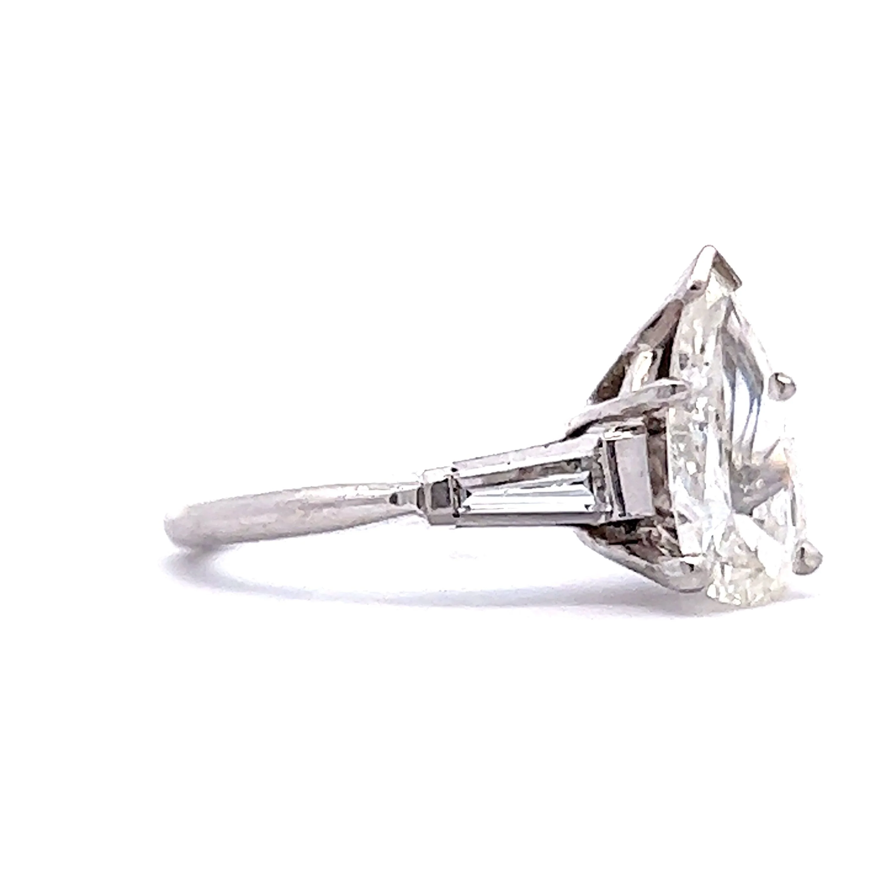 1.28 Pear Cut Diamond Engagement Ring in Platinum - Image 3