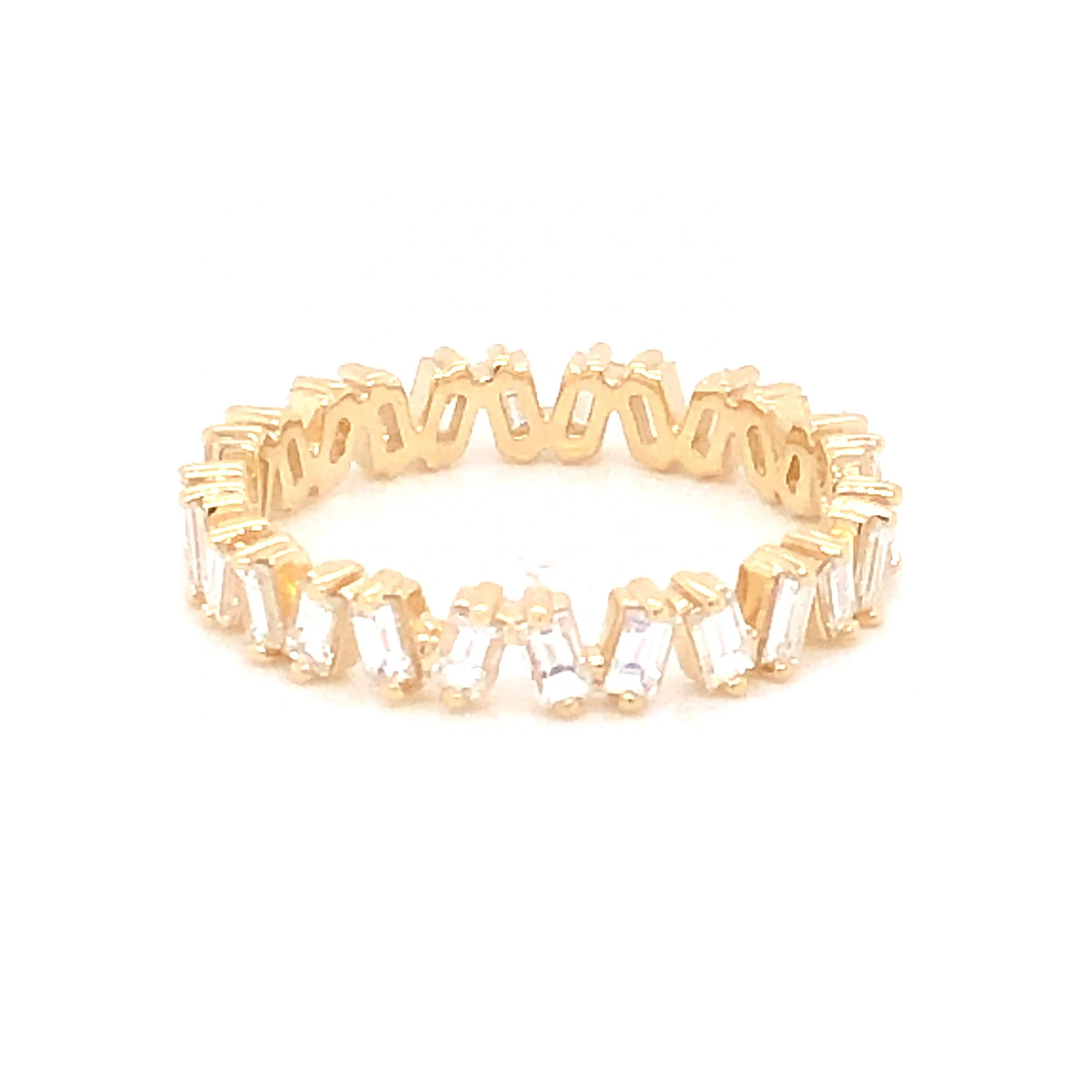 1.30 Baguette Cut Diamond Eternity Wedding Band in 14k Yellow Gold - Image 2