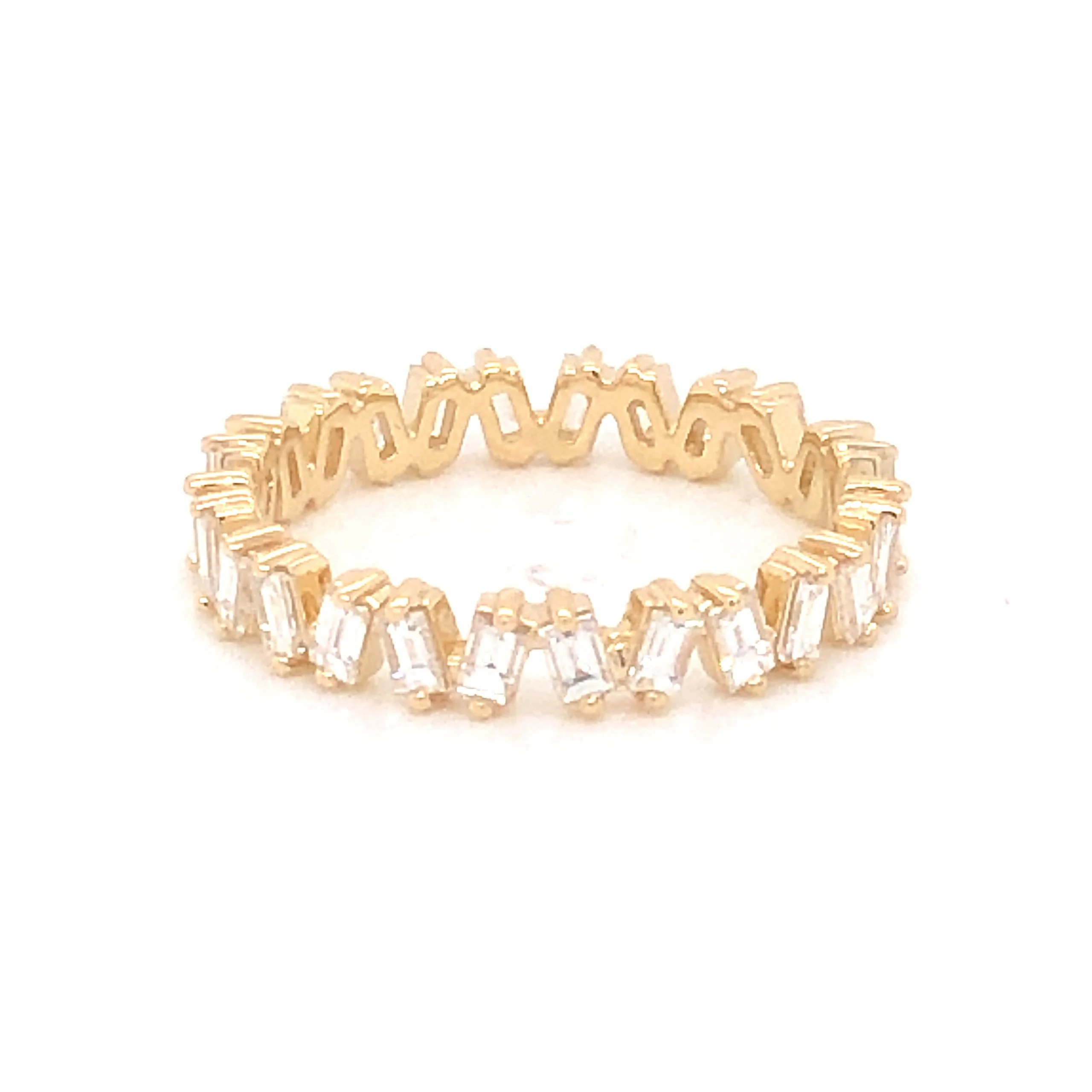 1.30 Baguette Cut Diamond Eternity Wedding Band in 14k Yellow Gold - Image 3