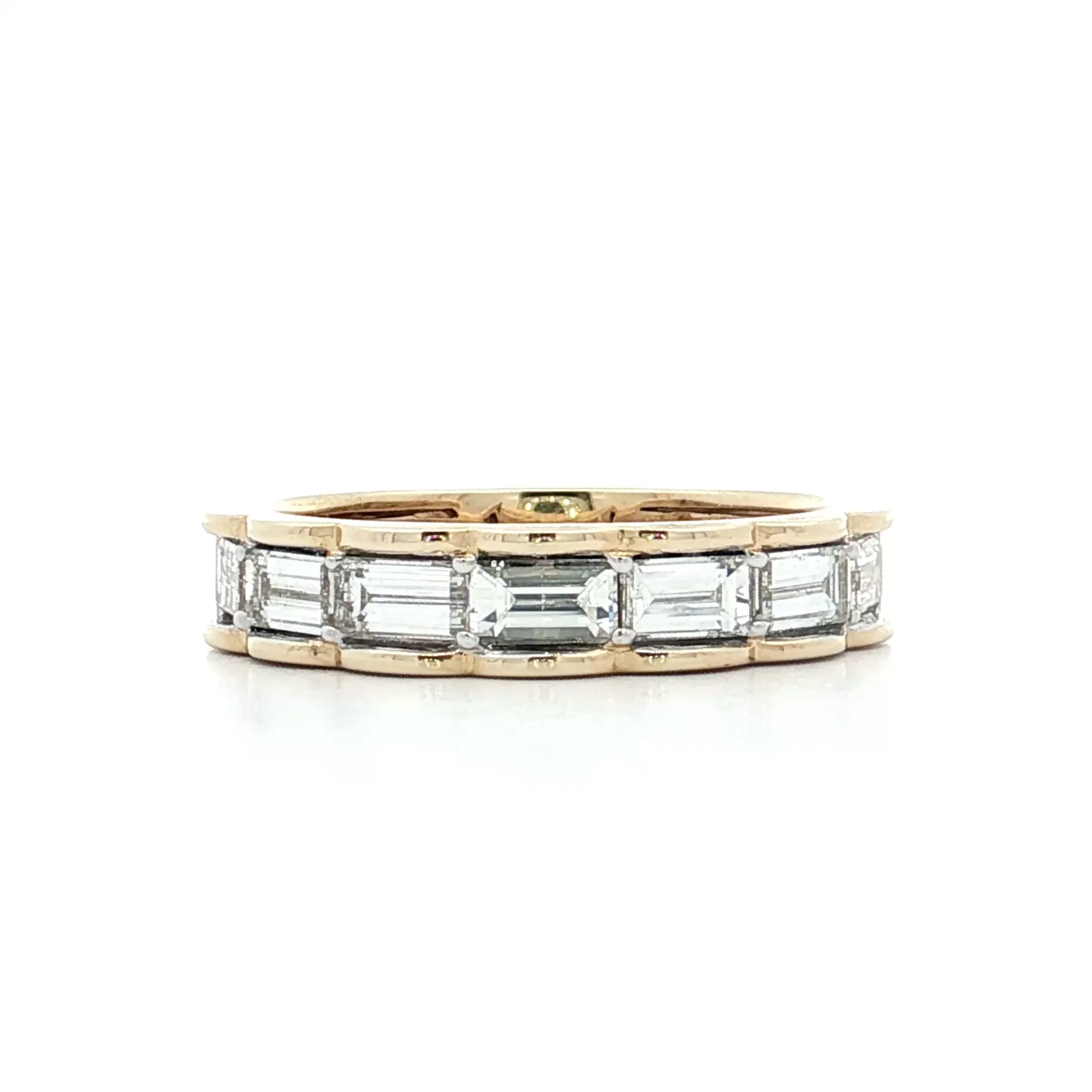 1.30 Baguette Diamond Stacking Band in 14k Yellow Gold