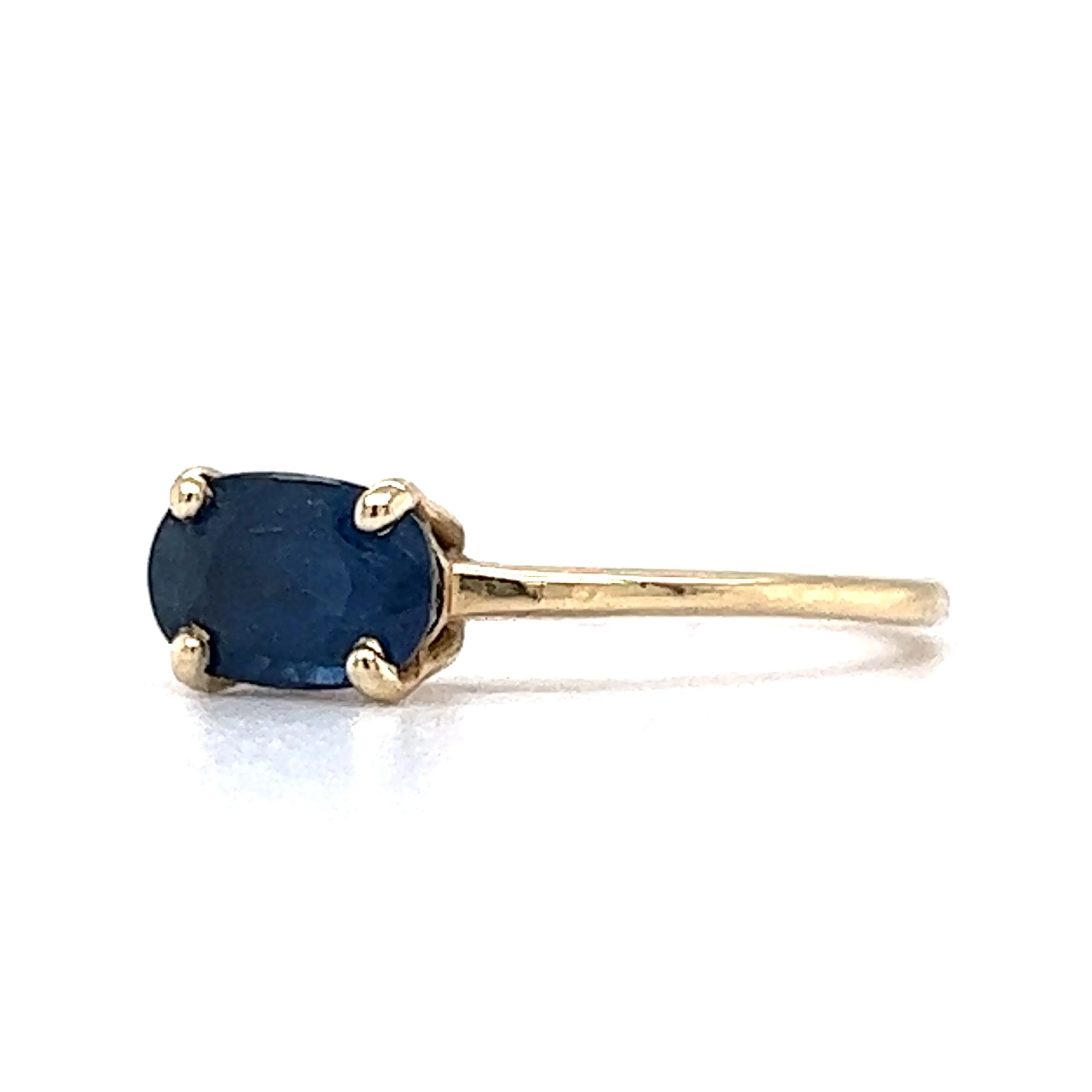 1.30 Carat Solitaire Sapphire Engagement Ring in 14K Yellow Gold - Image 2