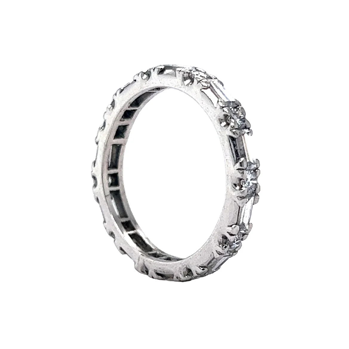 1.30 Baguette Diamond Eternity Wedding Band in Platinum - Image 5
