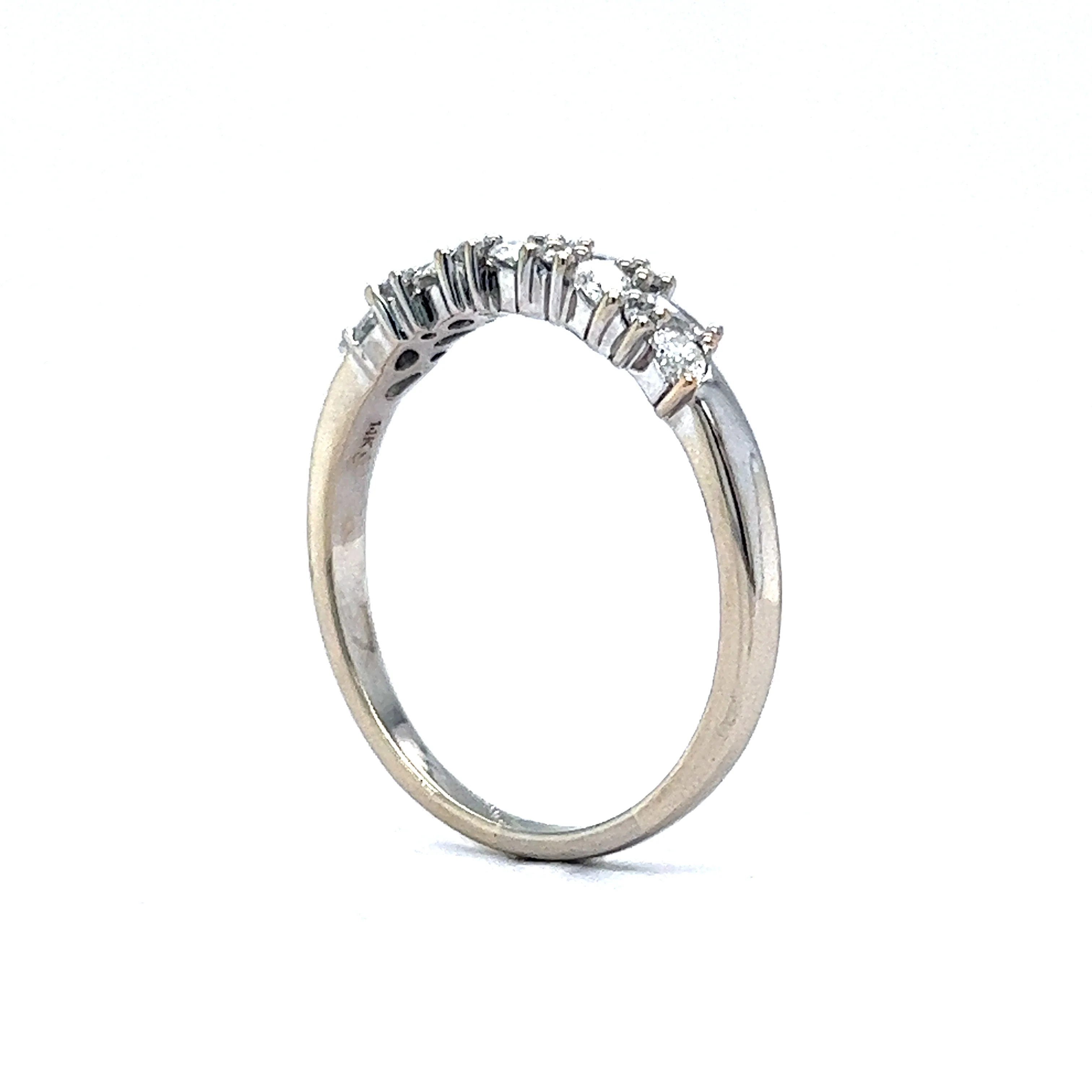 1.30 Pear & Round Brilliant Diamond Wedding Band in 14k White Gold - Image 5