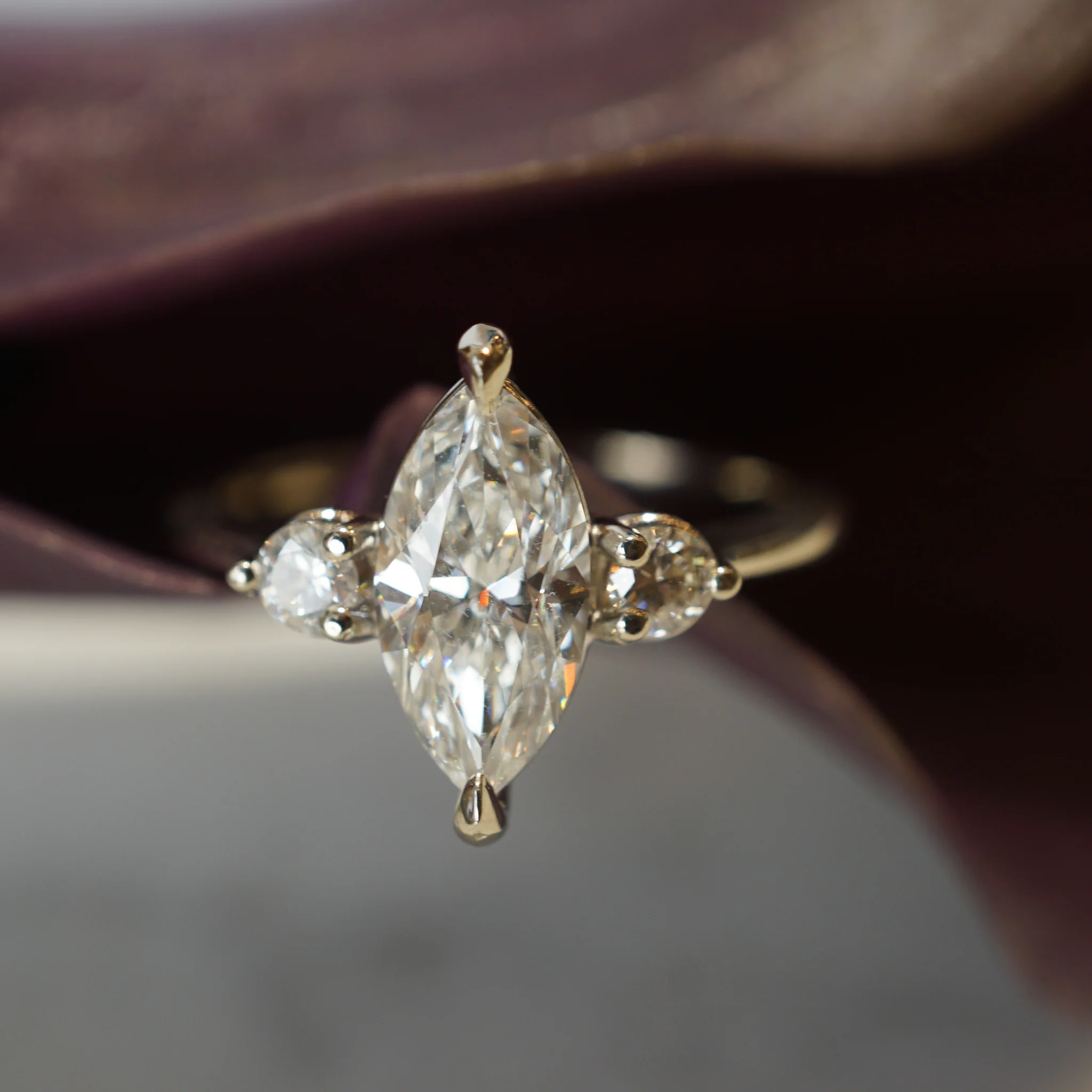 1.30 Marquise Diamond Engagement Ring in 14k White Gold - Image 6