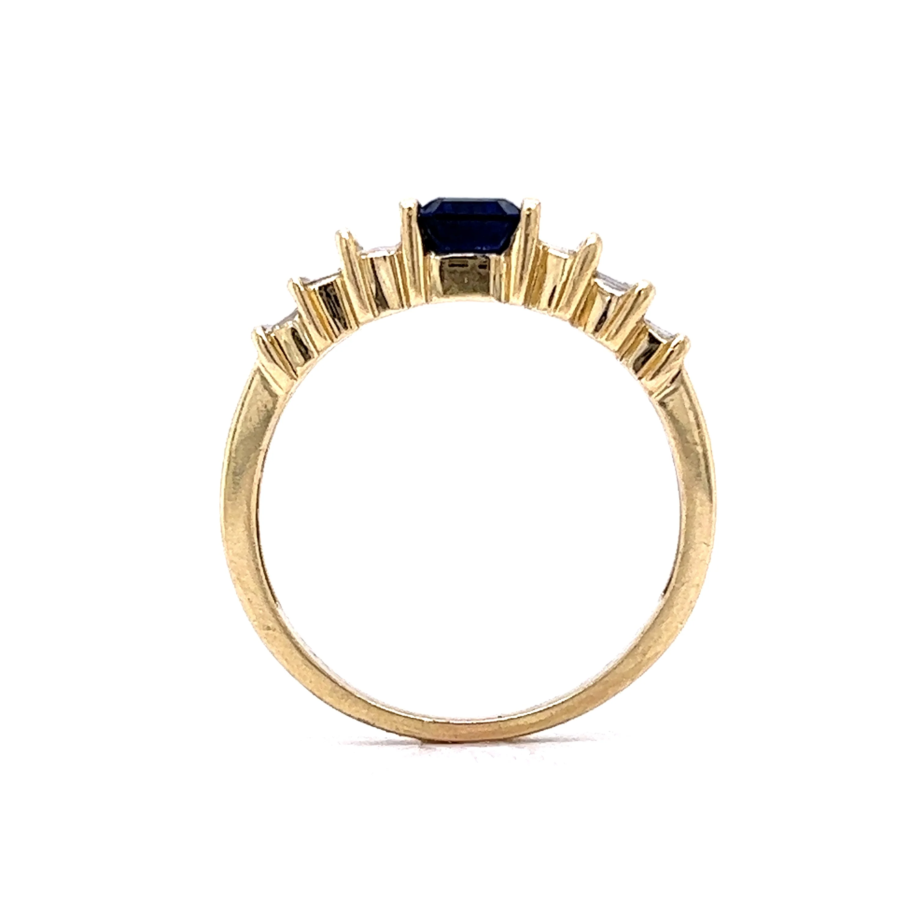 1.30 Emerald Cut Tanzanite Engagement Ring in 14k Yellow Gold - Image 4