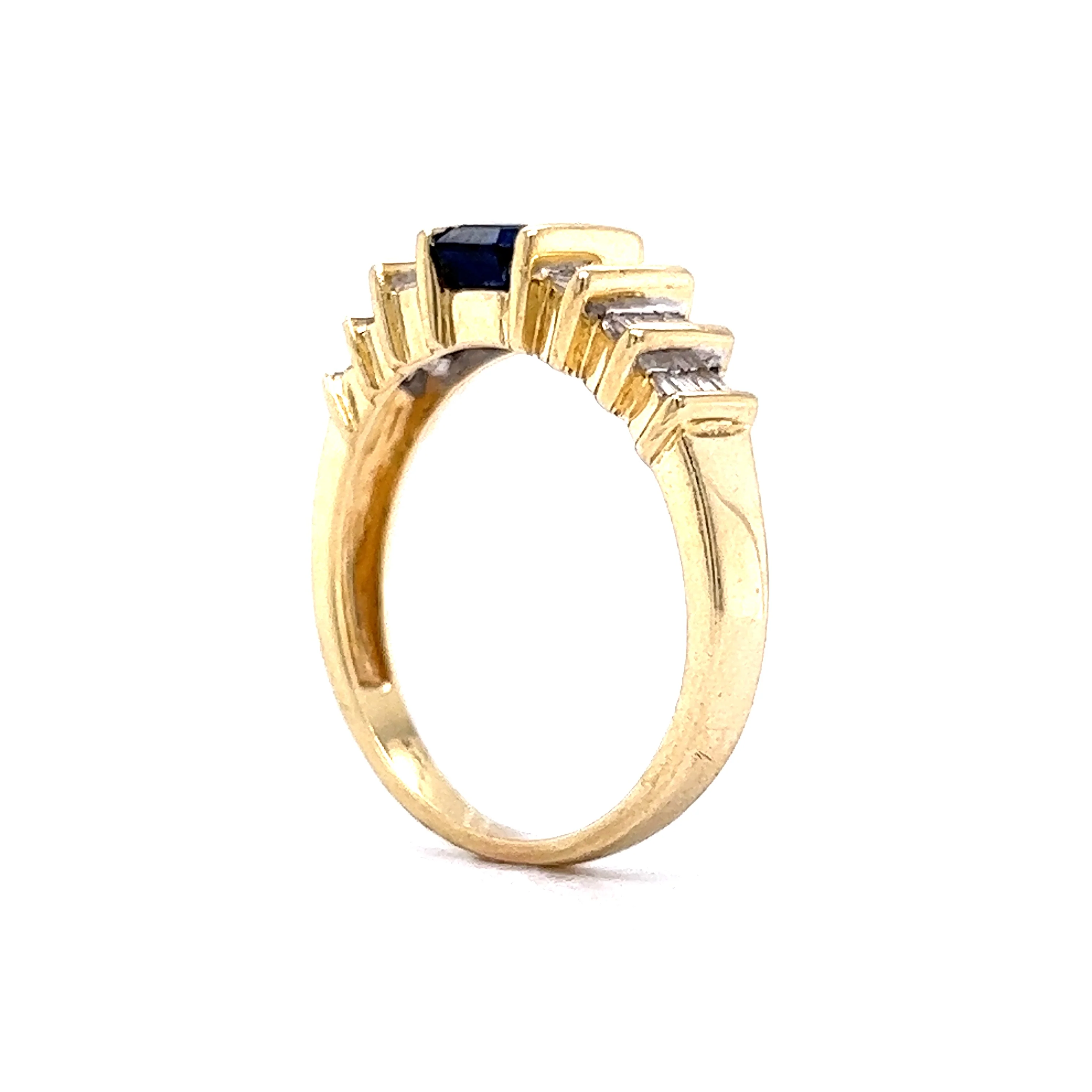 1.30 Emerald Cut Tanzanite Engagement Ring in 14k Yellow Gold - Image 5