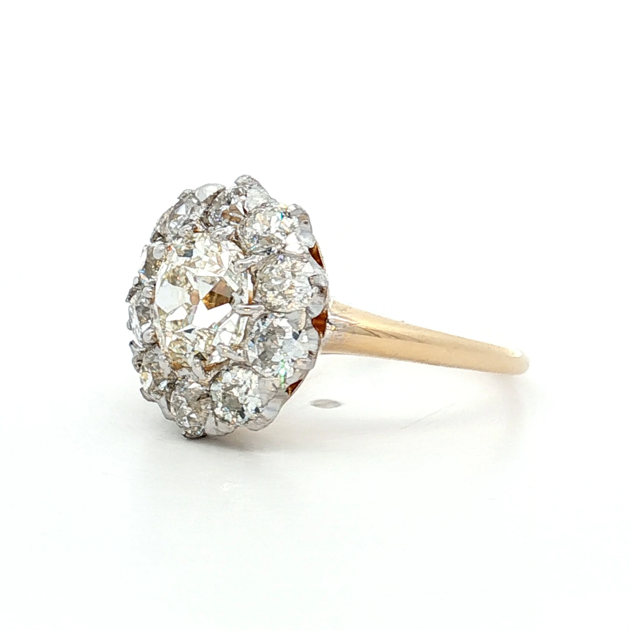 1.30 Victorian Old Mine Cut Diamond Engagement Ring 18k - Image 2