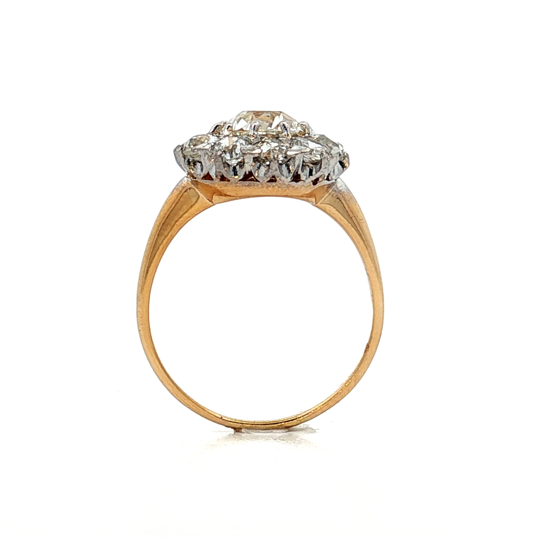 1.30 Victorian Old Mine Cut Diamond Engagement Ring 18k - Image 4