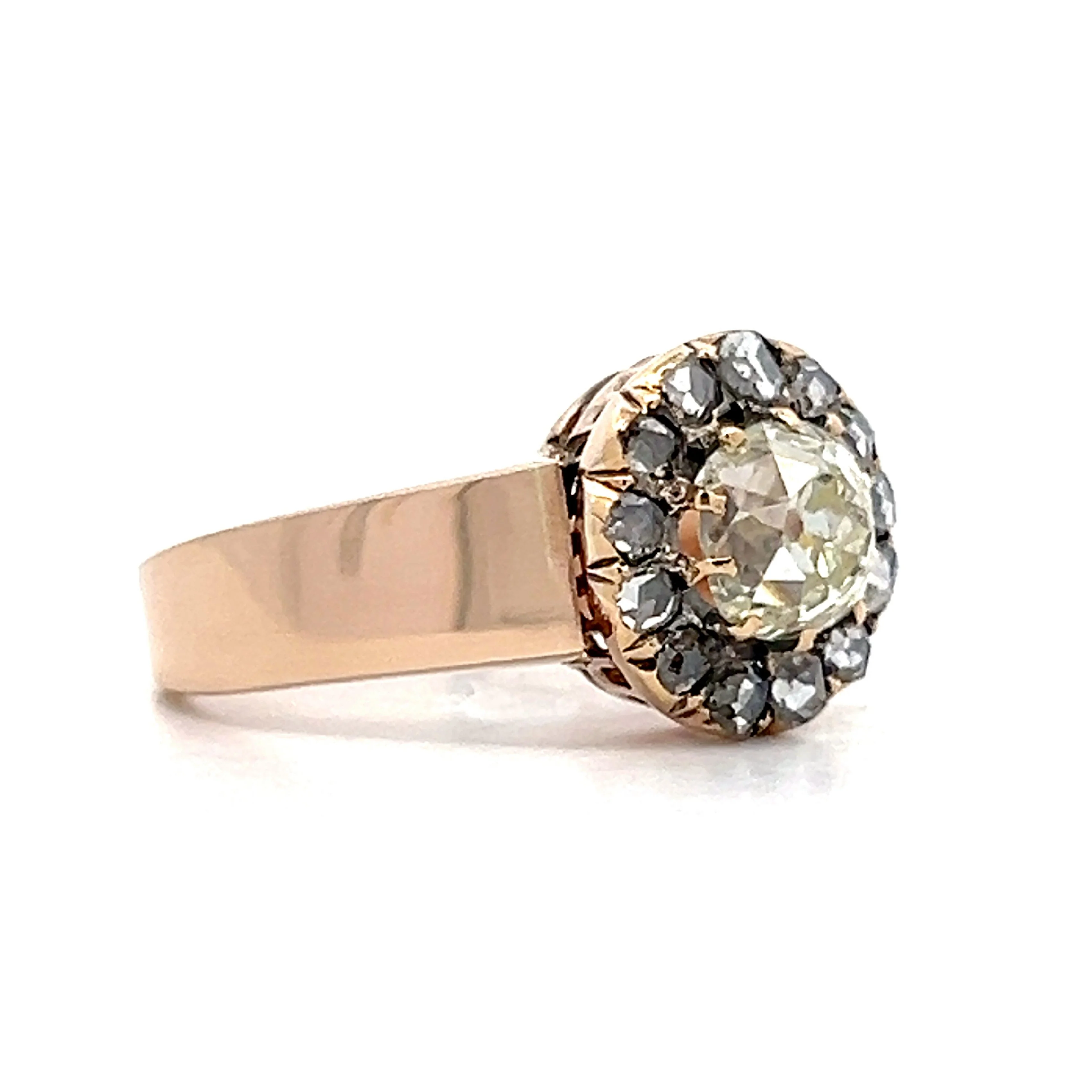 1.30 Vintage Victorian Halo Engagement Ring in Rose Gold - Image 3