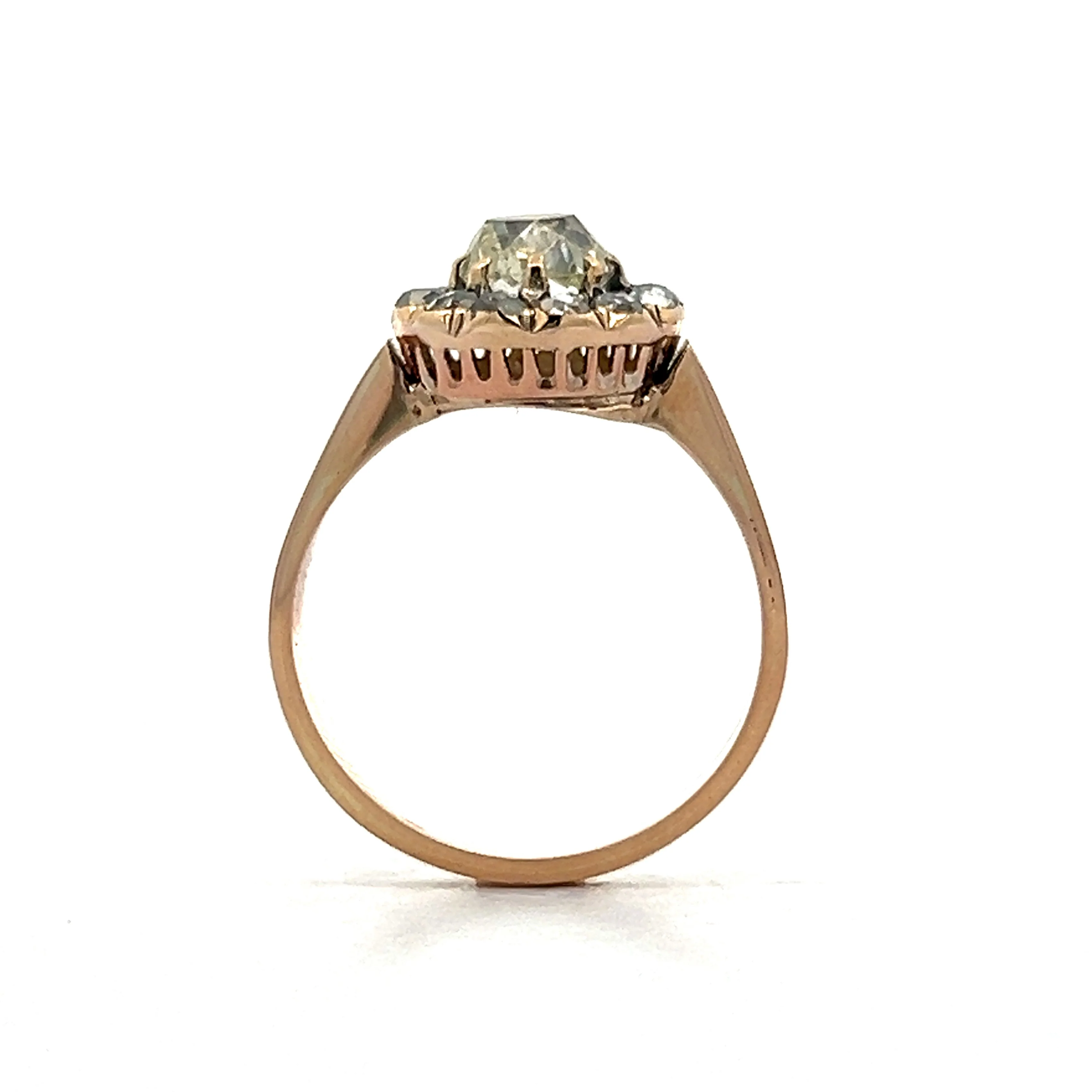 1.30 Vintage Victorian Halo Engagement Ring in Rose Gold - Image 4