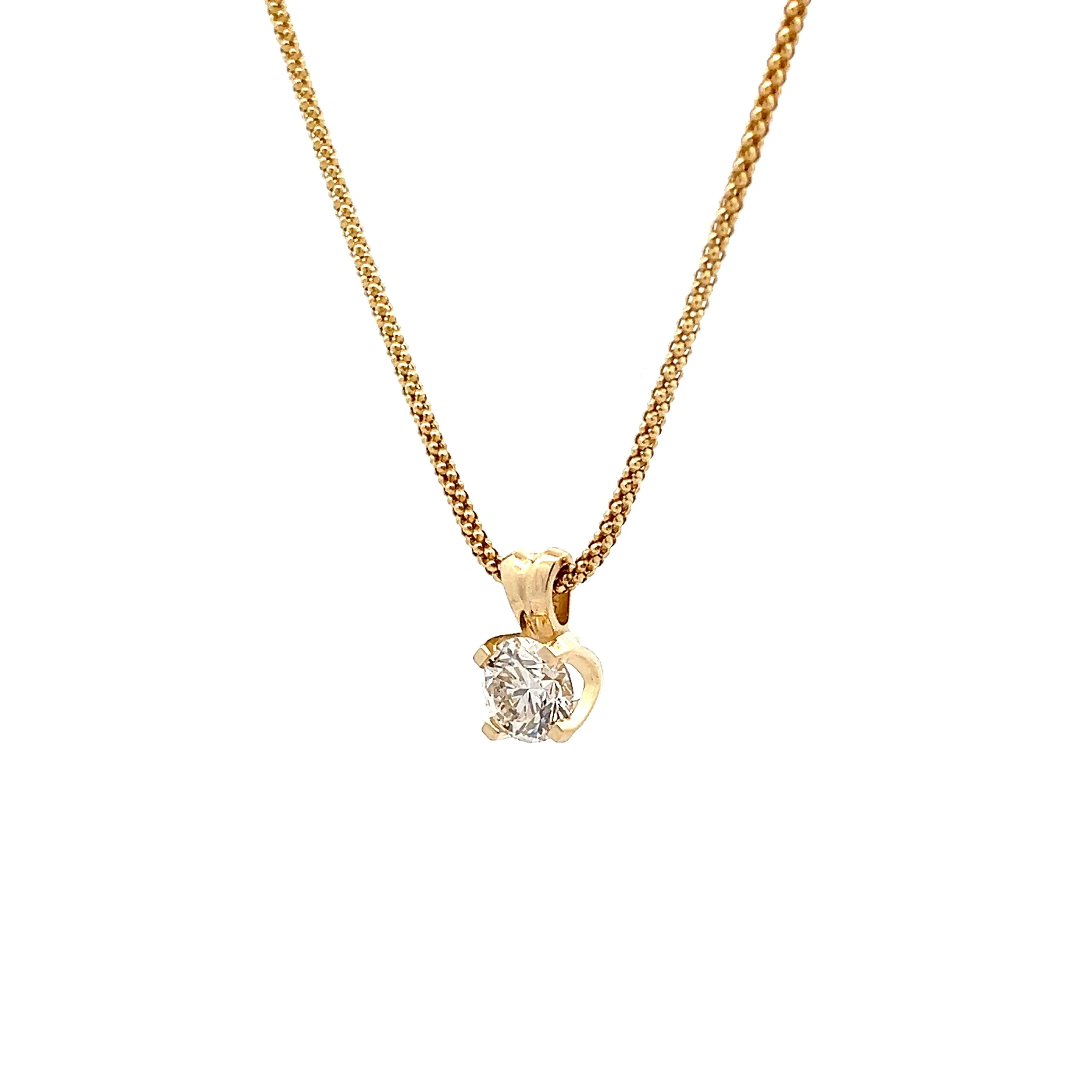 1.31 Diamond Solitaire Pendant Necklace in 14k Yellow Gold - Image 2