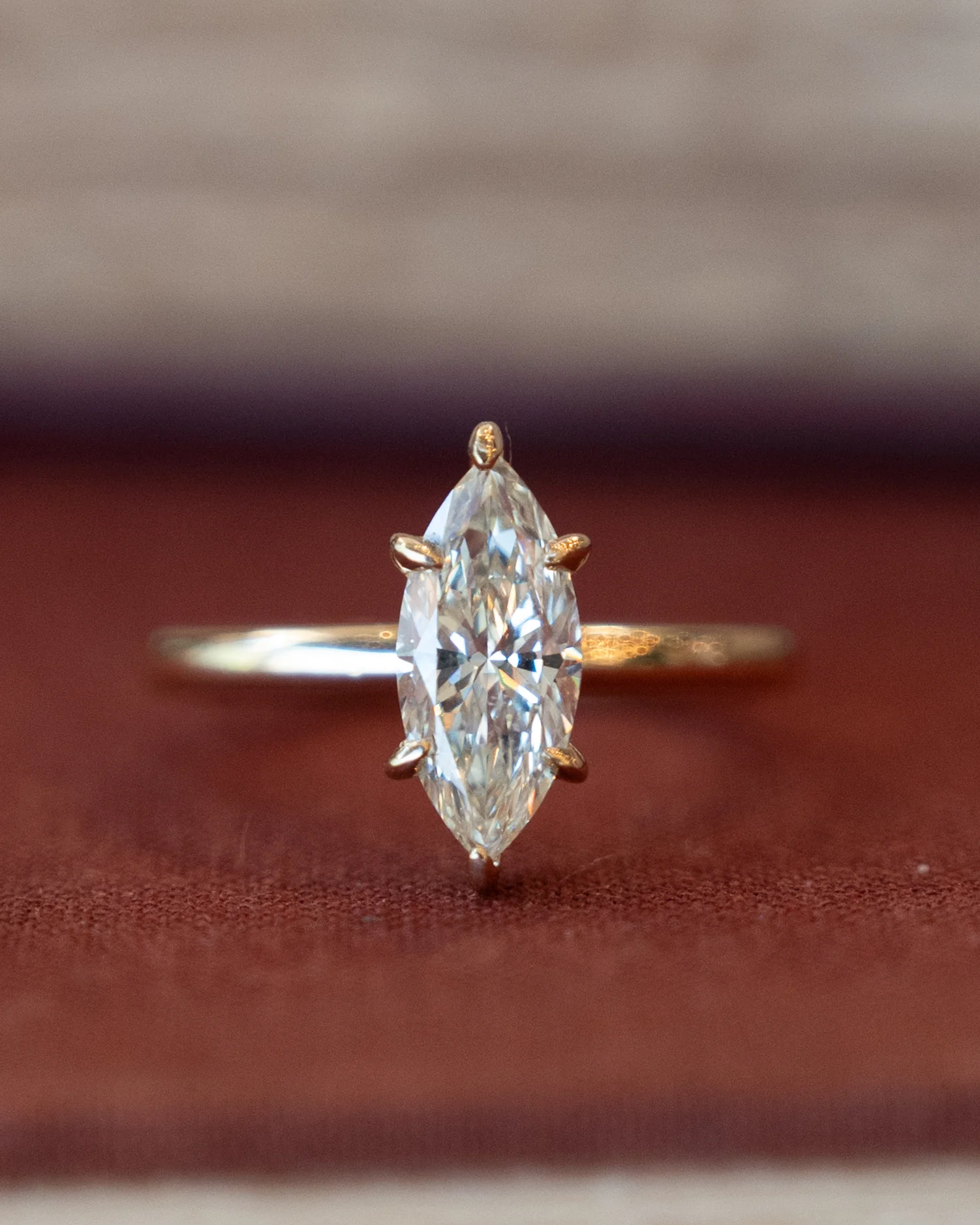 1.31 Marquise Diamond Solitaire Engagement Ring 14k - Image 6