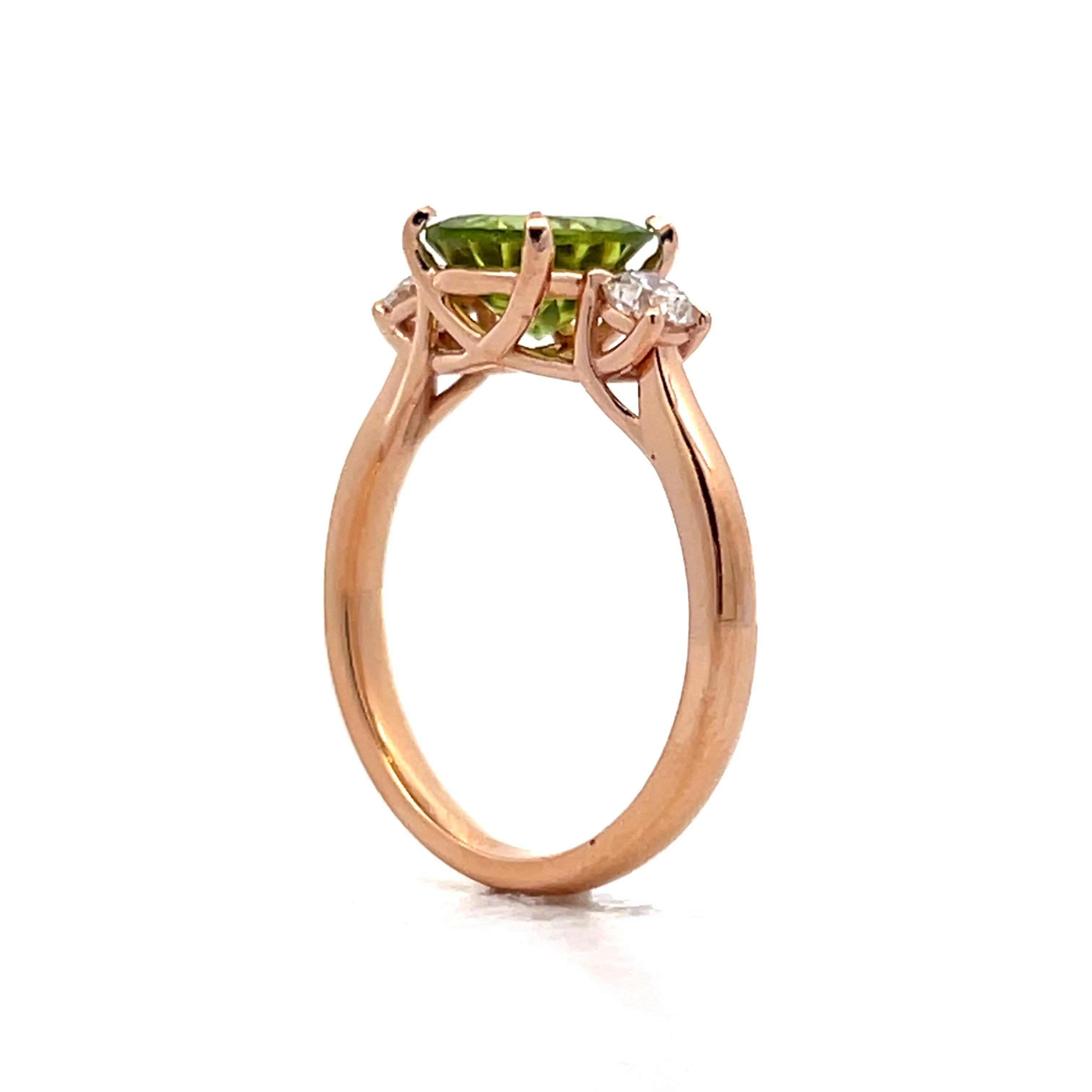 1.31 Peridot Engagement Ring in 18k Rose Gold - Image 5