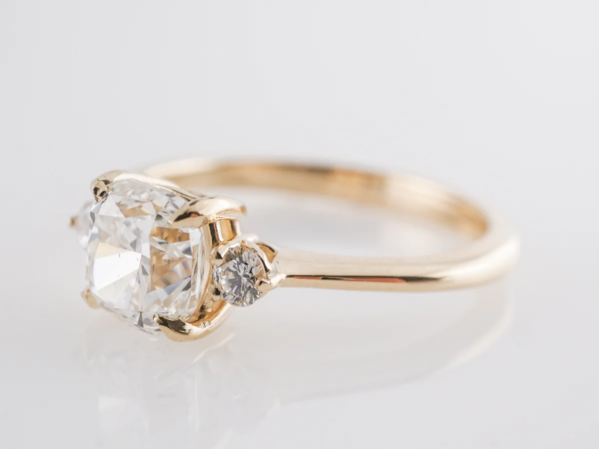 1.32 Carat Cushion Cut Diamond Engagement Ring in 14k - Image 2