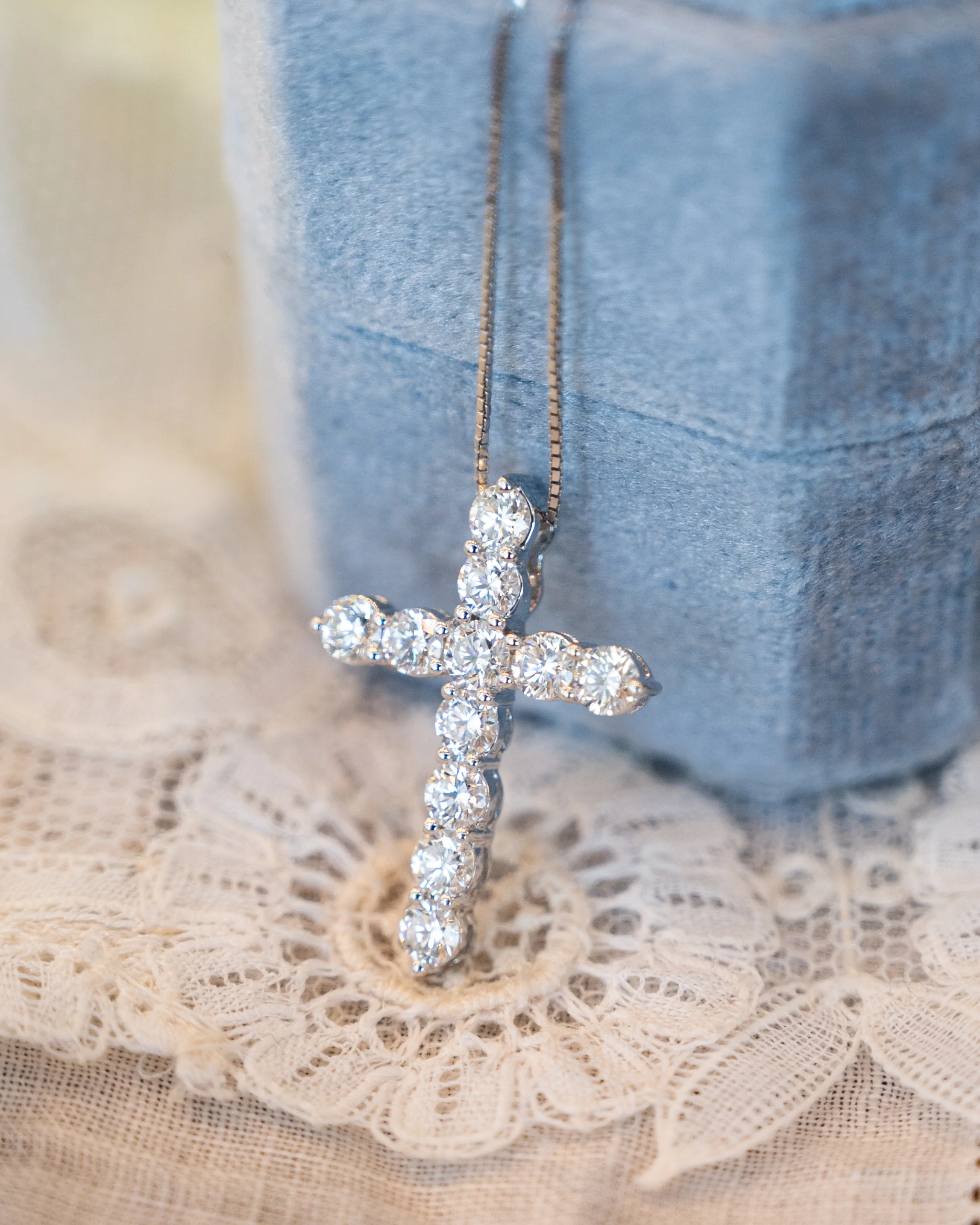 1.32 Diamond Cross Pendant Necklace in 18k - Image 5