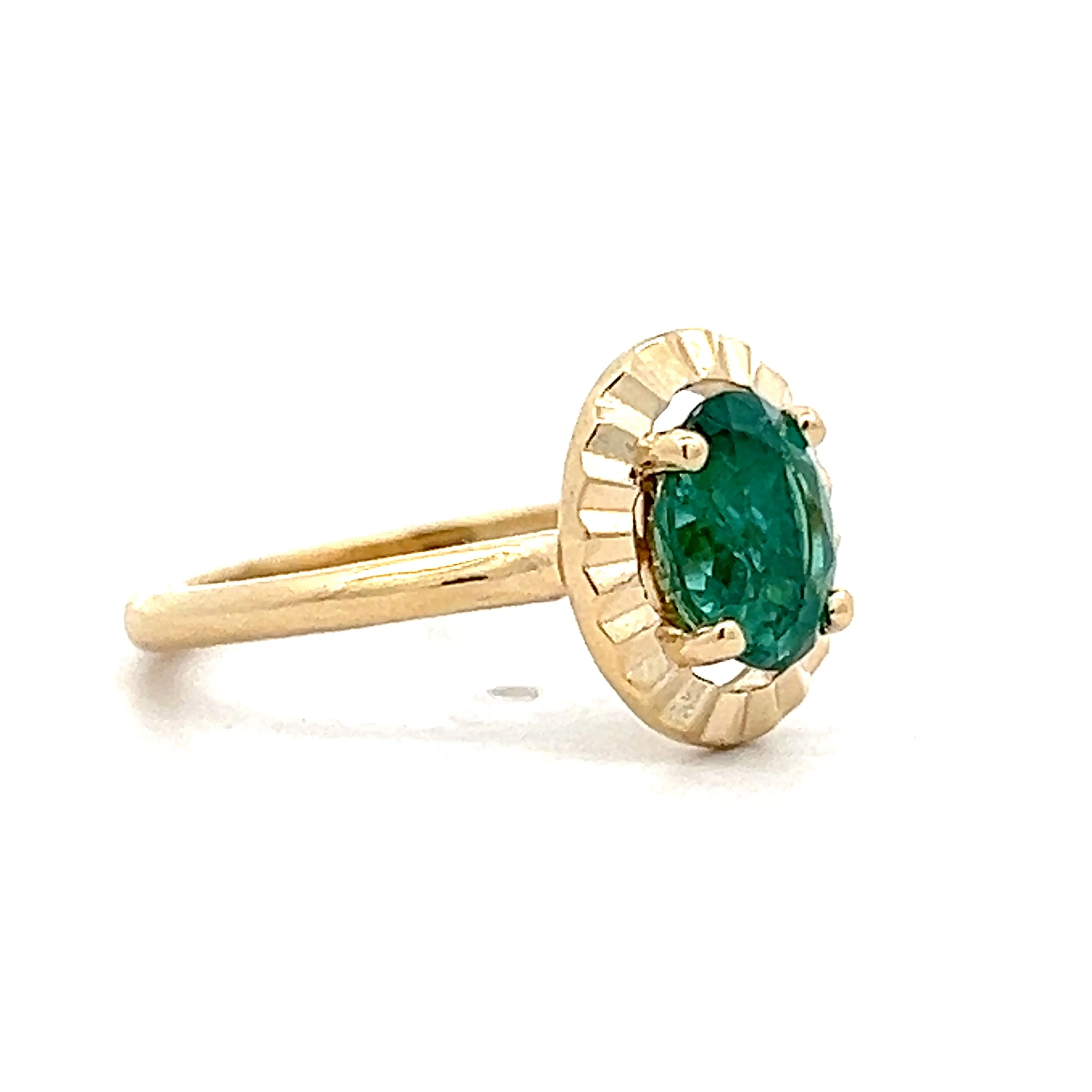 1.32 Oval Cut Tourmaline Ring in 14k Yellow Gold - Image 3
