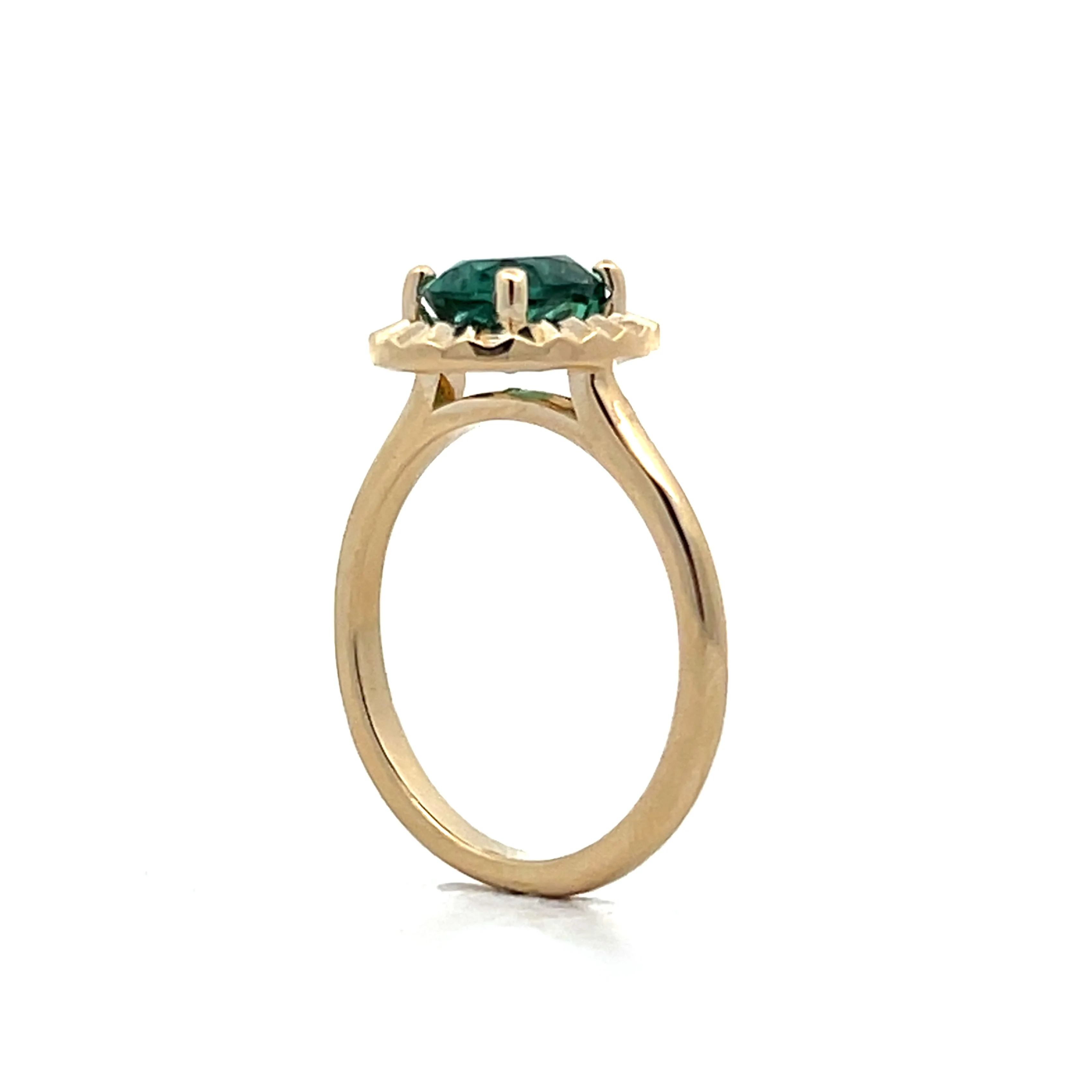 1.32 Oval Cut Tourmaline Ring in 14k Yellow Gold - Image 5